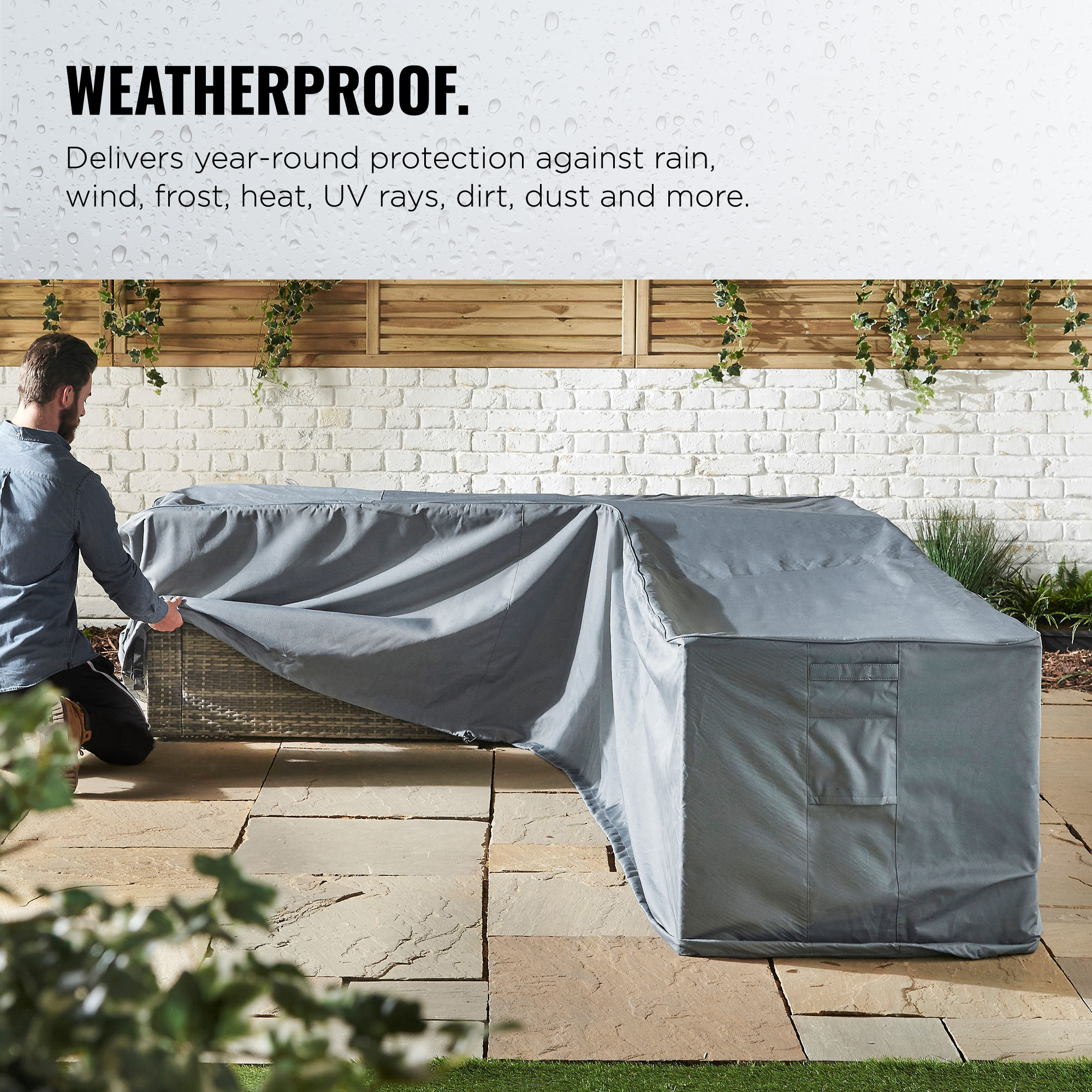 VonHaus Waterproof Garden L Shape Sofa Cover - Premium Heavy Duty