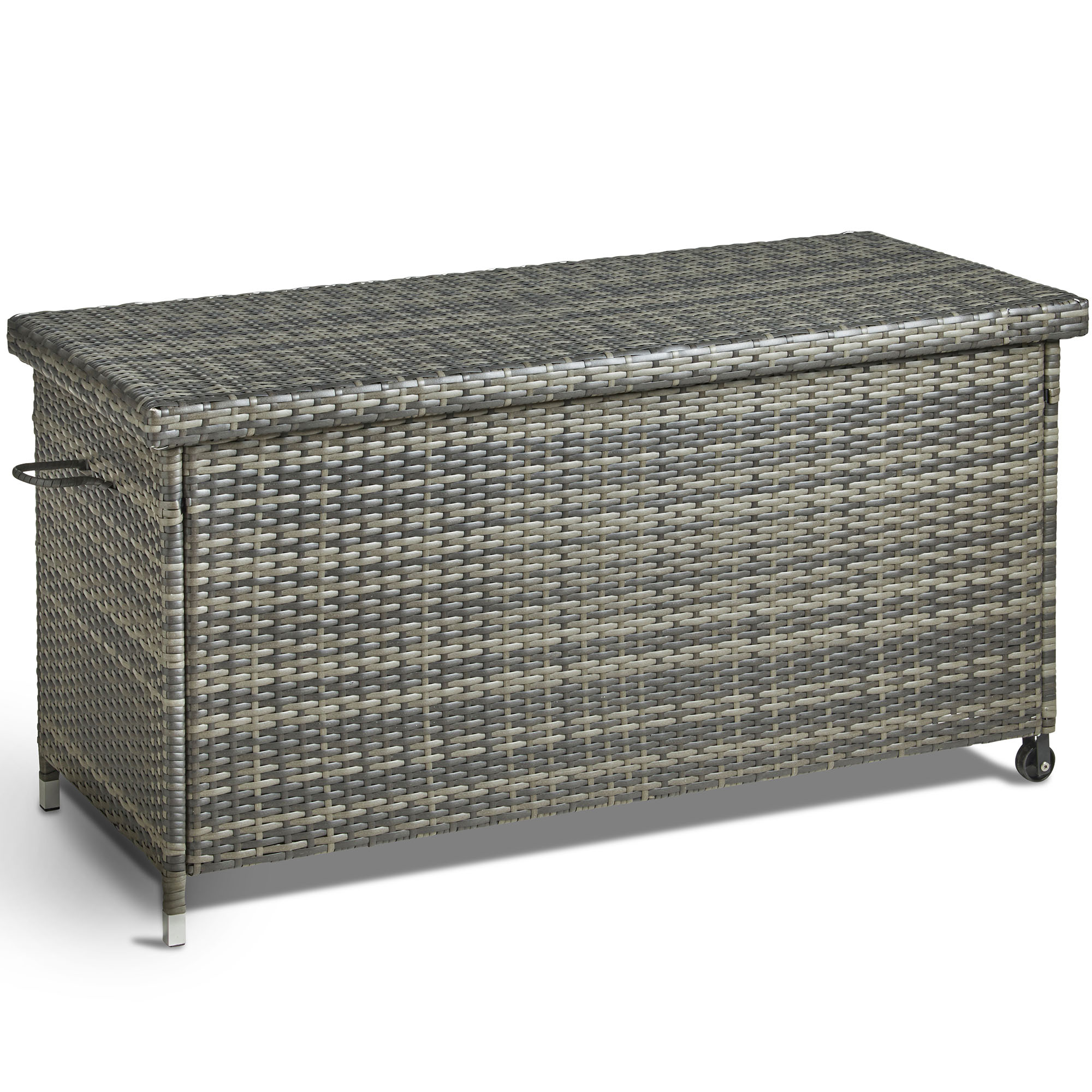 Vonhaus Cushion Storage Box Pe Rattan Weather Resistant Garden Sentinel Vonhaus Cushion Storage Box Pe Rattan Weather Resistant And Easy Open Ottoman For Outdoors