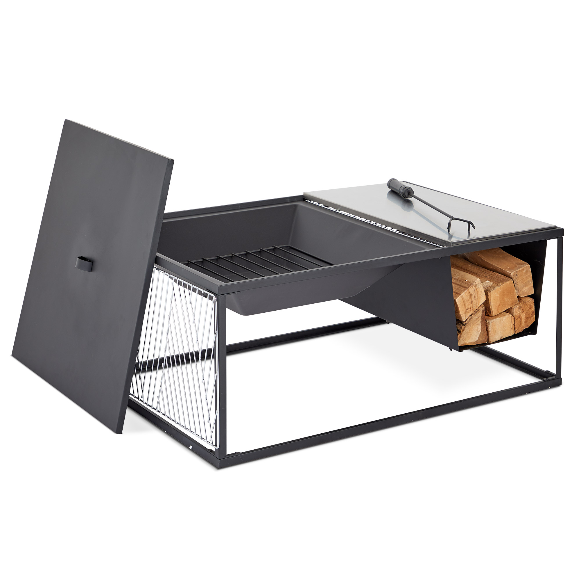 Vonhaus 3 In 1 Fire Pit Table Bbq Freestanding Patio Firepit