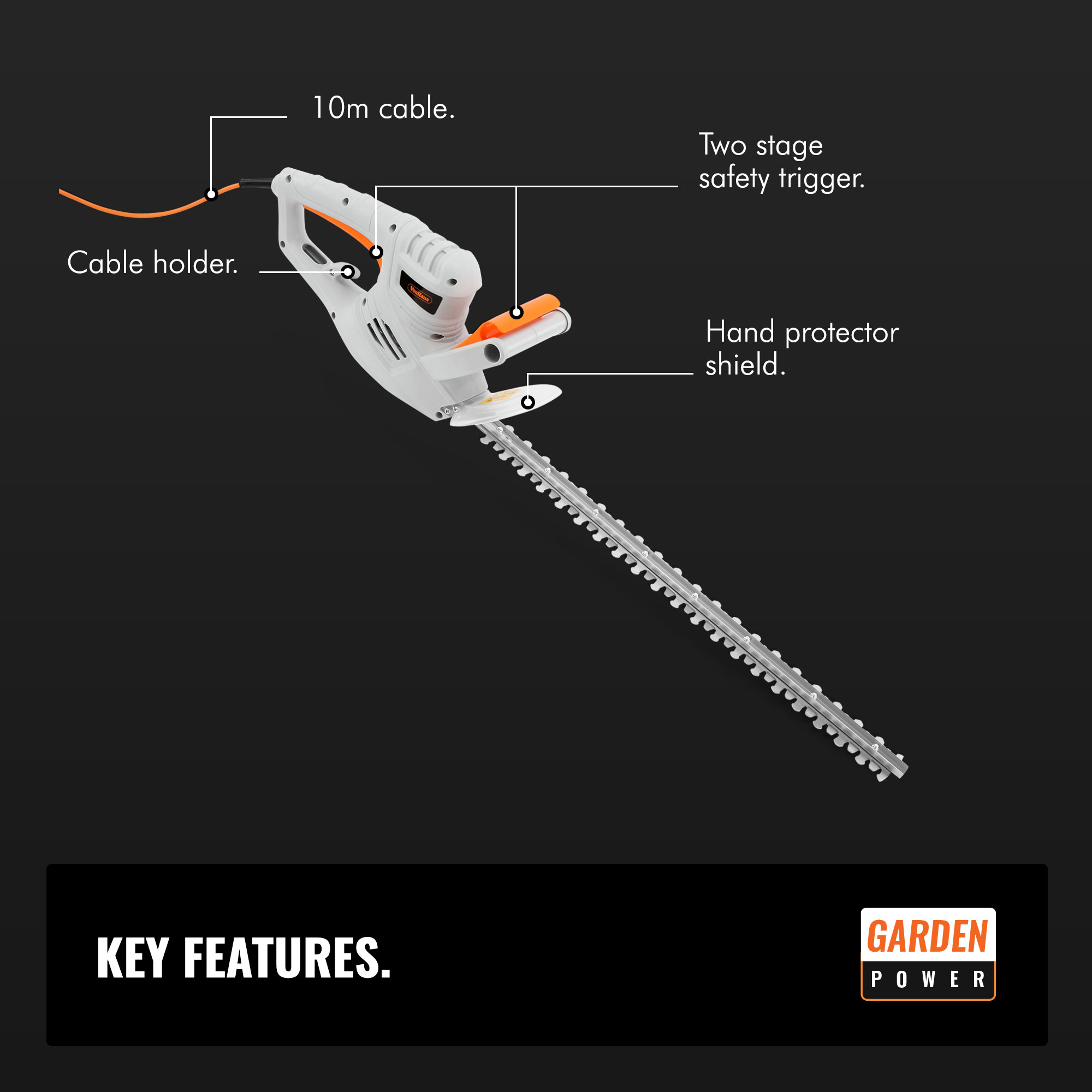 vonhaus 550w electric hedge trimmer