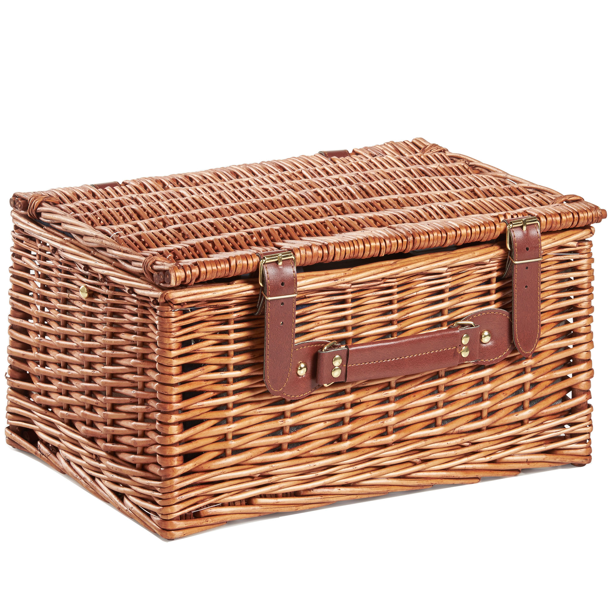VonShef 4 Person Traditional Picnic Hamper Wicker Willow