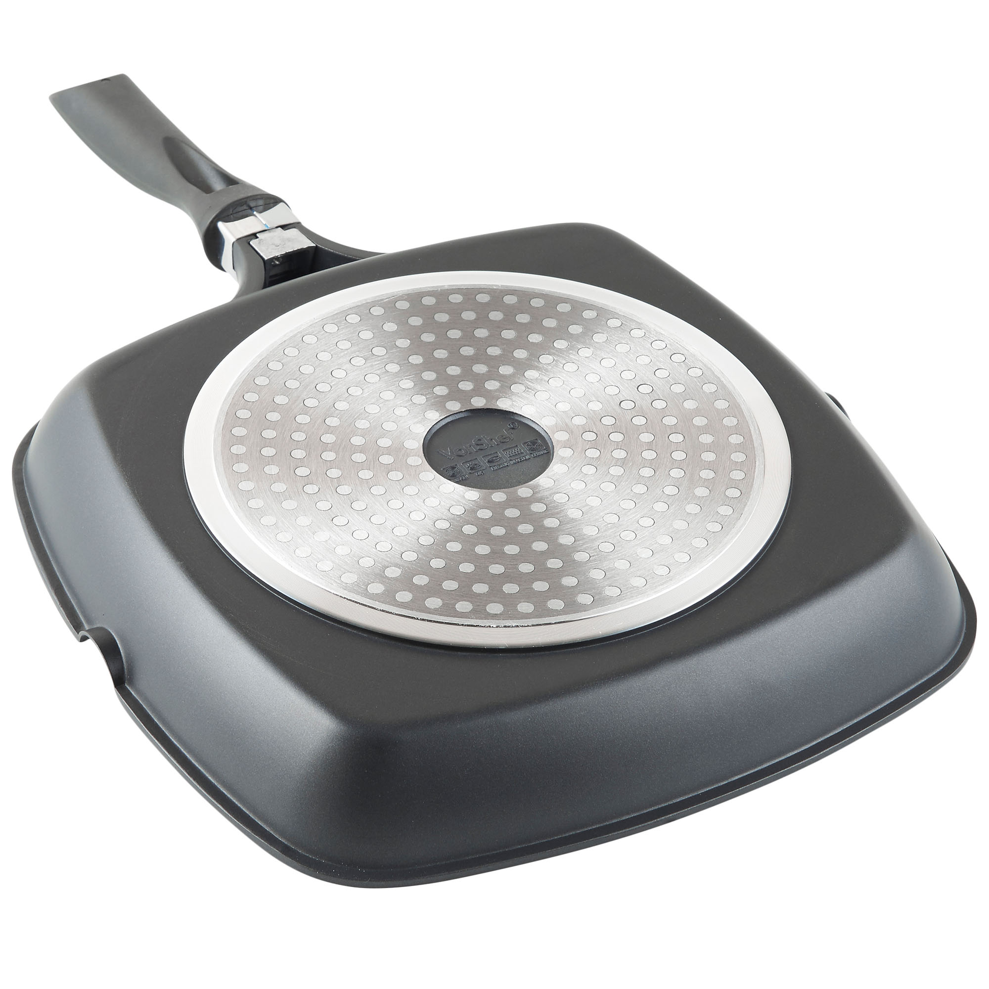 VonShef Griddle Pan Cast Aluminium 28cm Non Stick Suitable For All