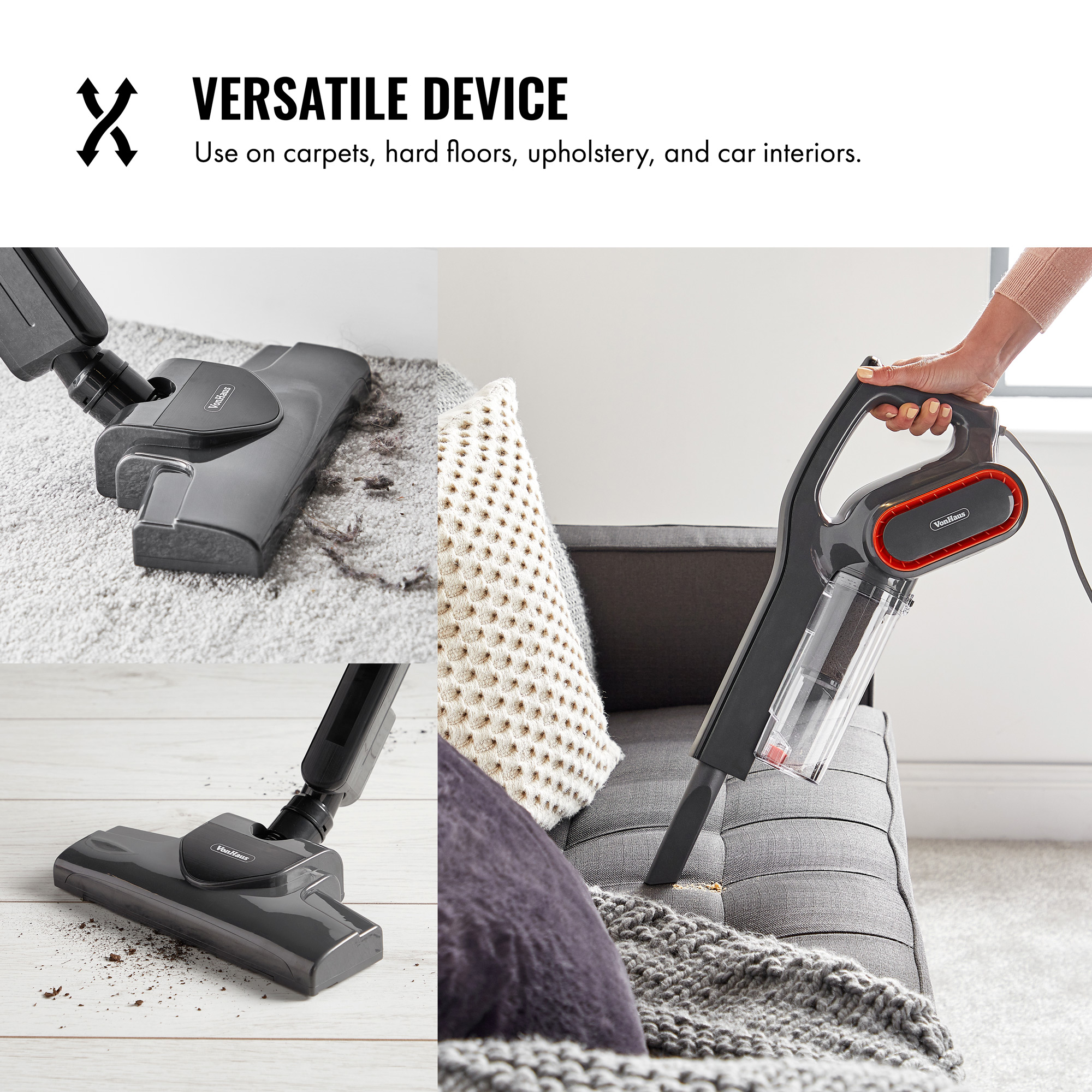 VonHaus Stick Vacuum Cleaner | Dark VonHaus Dark Grey Stick Vacuum Cleaner