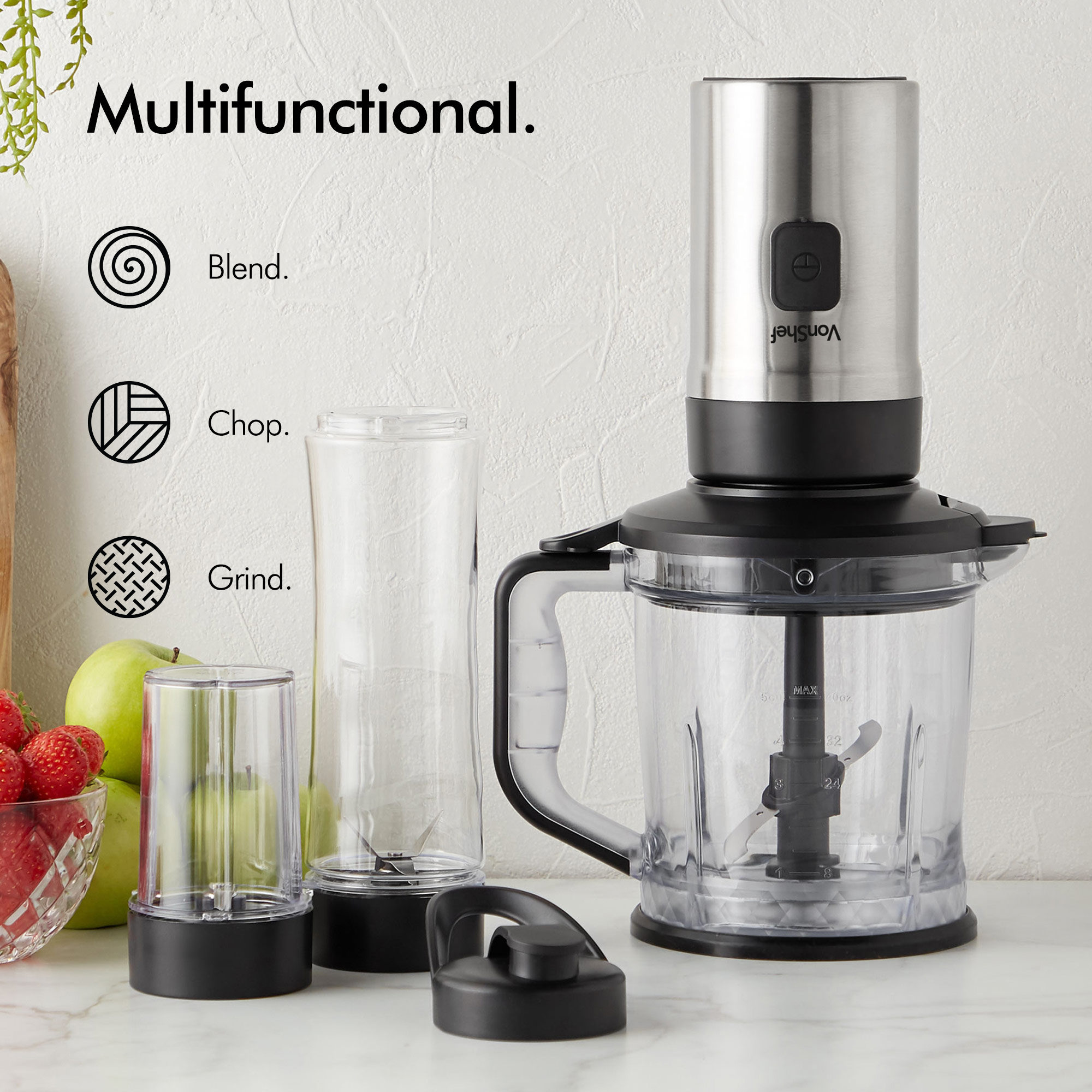 VonShef 500W Personal Blender Smoothie Maker Food Processor Juicer