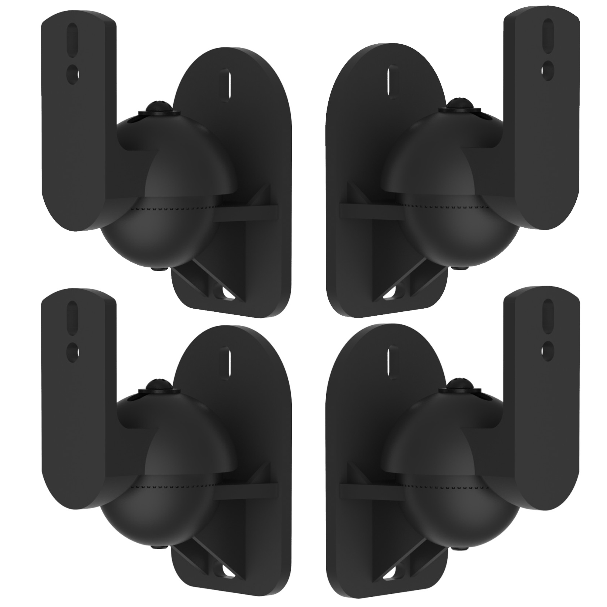 VonHaus Black Universal Surround Sound Speaker Wall Mount Brackets