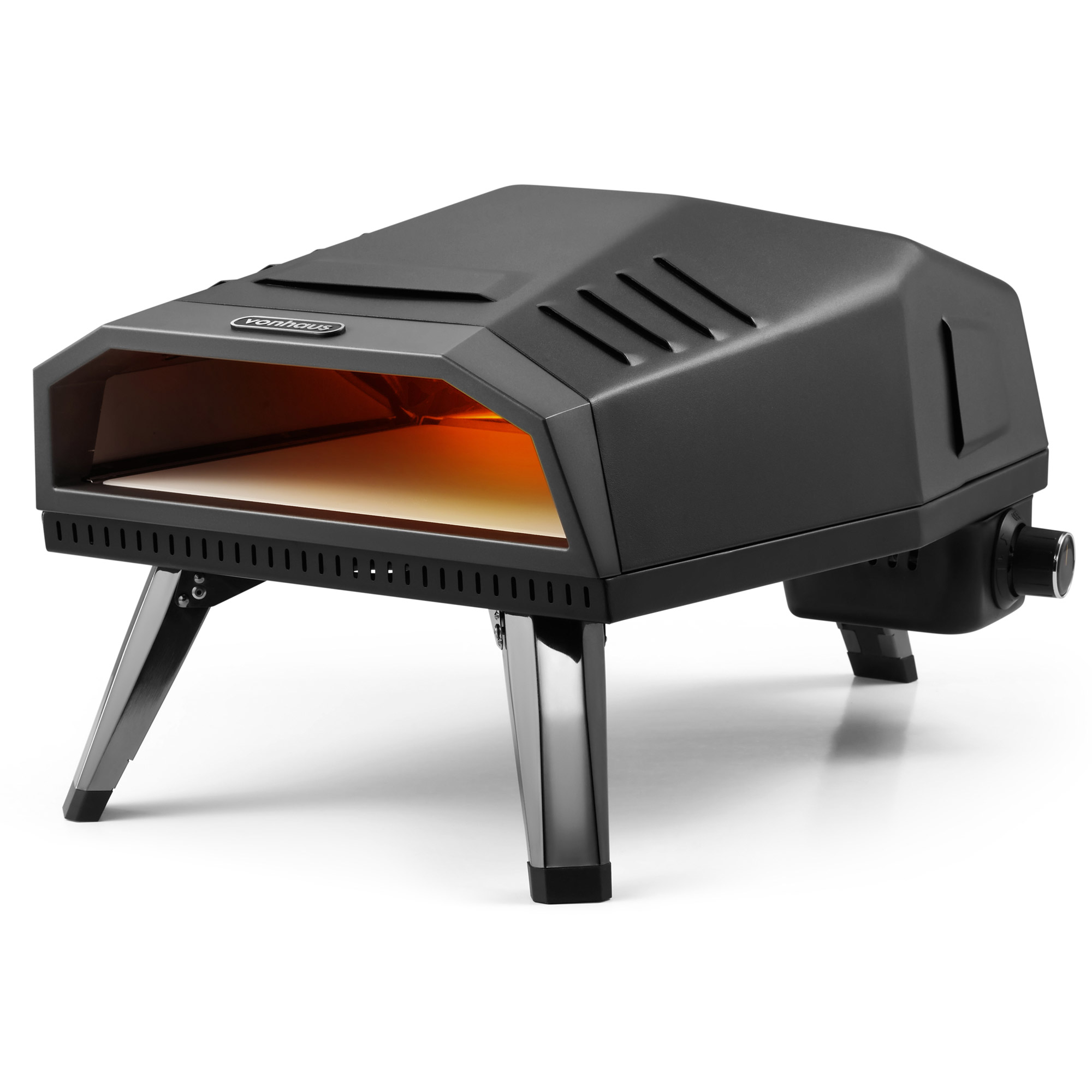 VonHaus Tabletop Gas Pizza Oven Outdoor, Hose & Regulator, Carry Bag Included