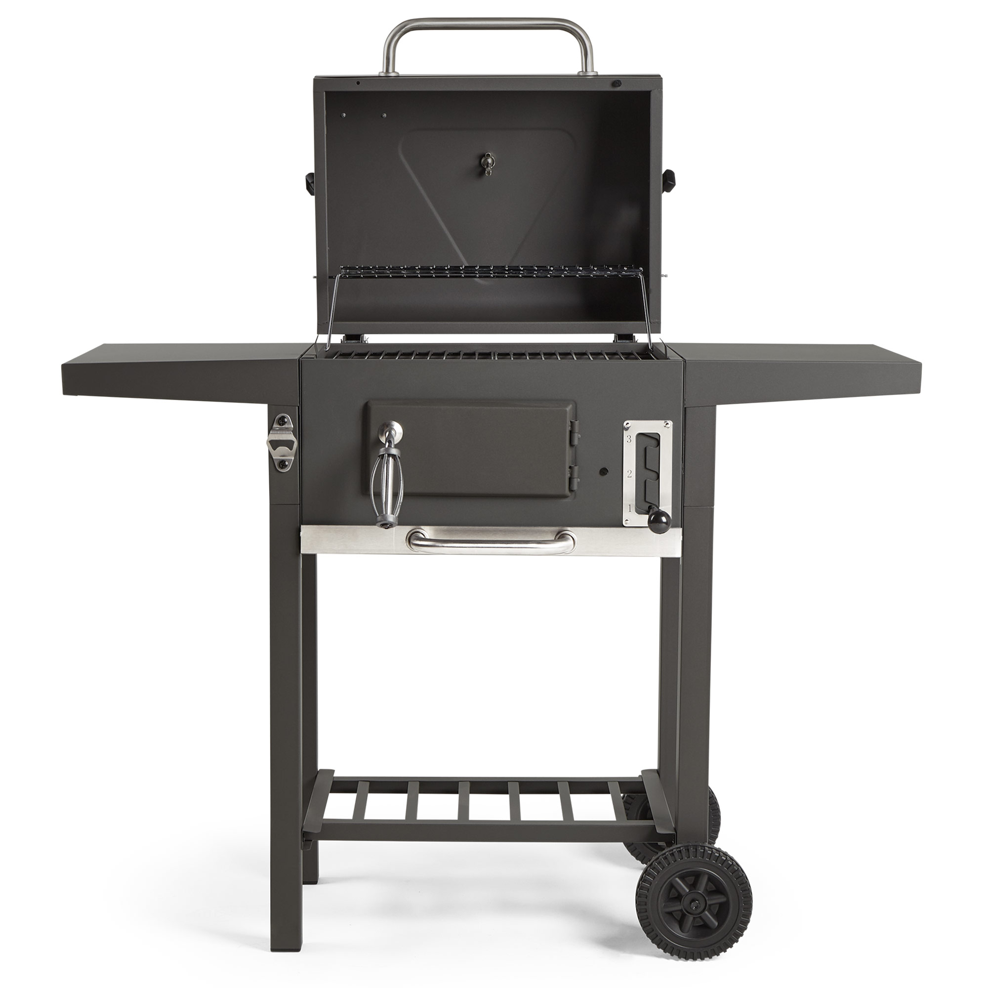 Vonhaus Compact Charcoal Bbq - Height Adjustable With Warming Rack 