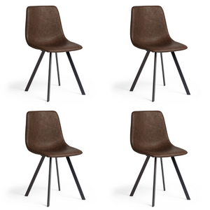 Spinningfield Set of 4 Faux Leather Dining Chairs