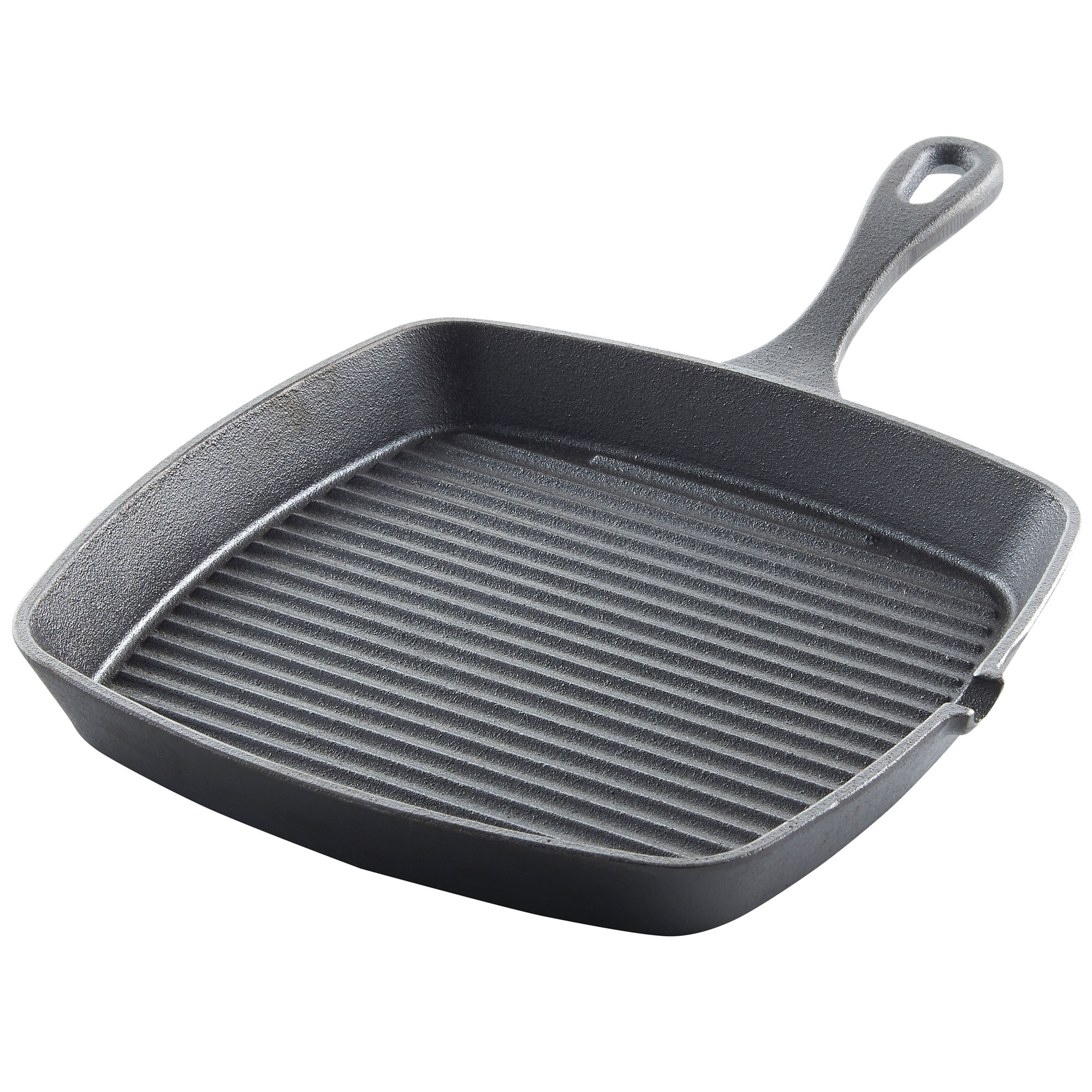 VonShef Griddle Pan Black Preseasoned Cast Iron Grill Square 26cm Non
