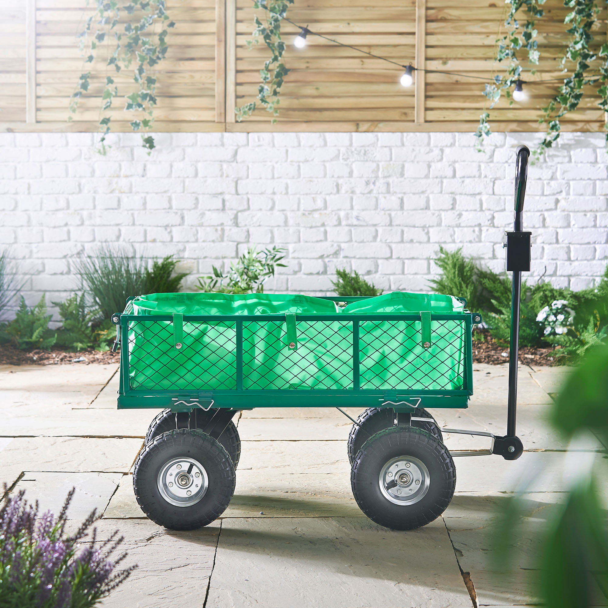 VonHaus AllTerrain Heavy Duty Garden Trolley Wheel Barrow Cart Truck