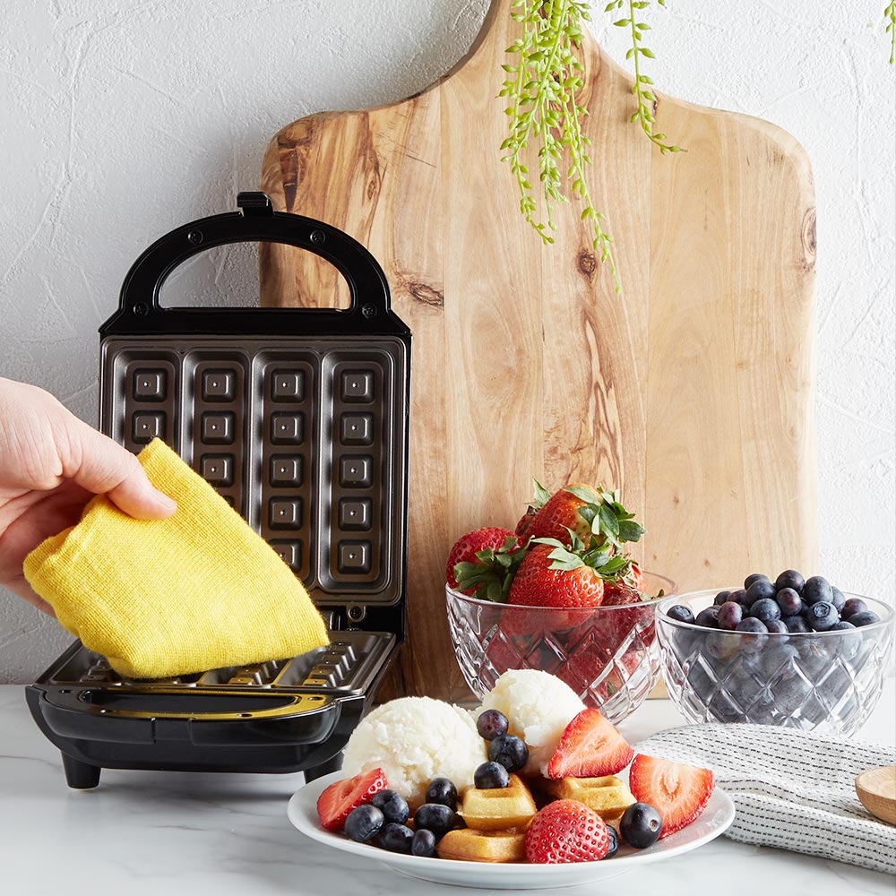 VonShef Waffle Maker Belgian Stick NonStick Iron 4 Slice Temparture Control 5056115722783 eBay