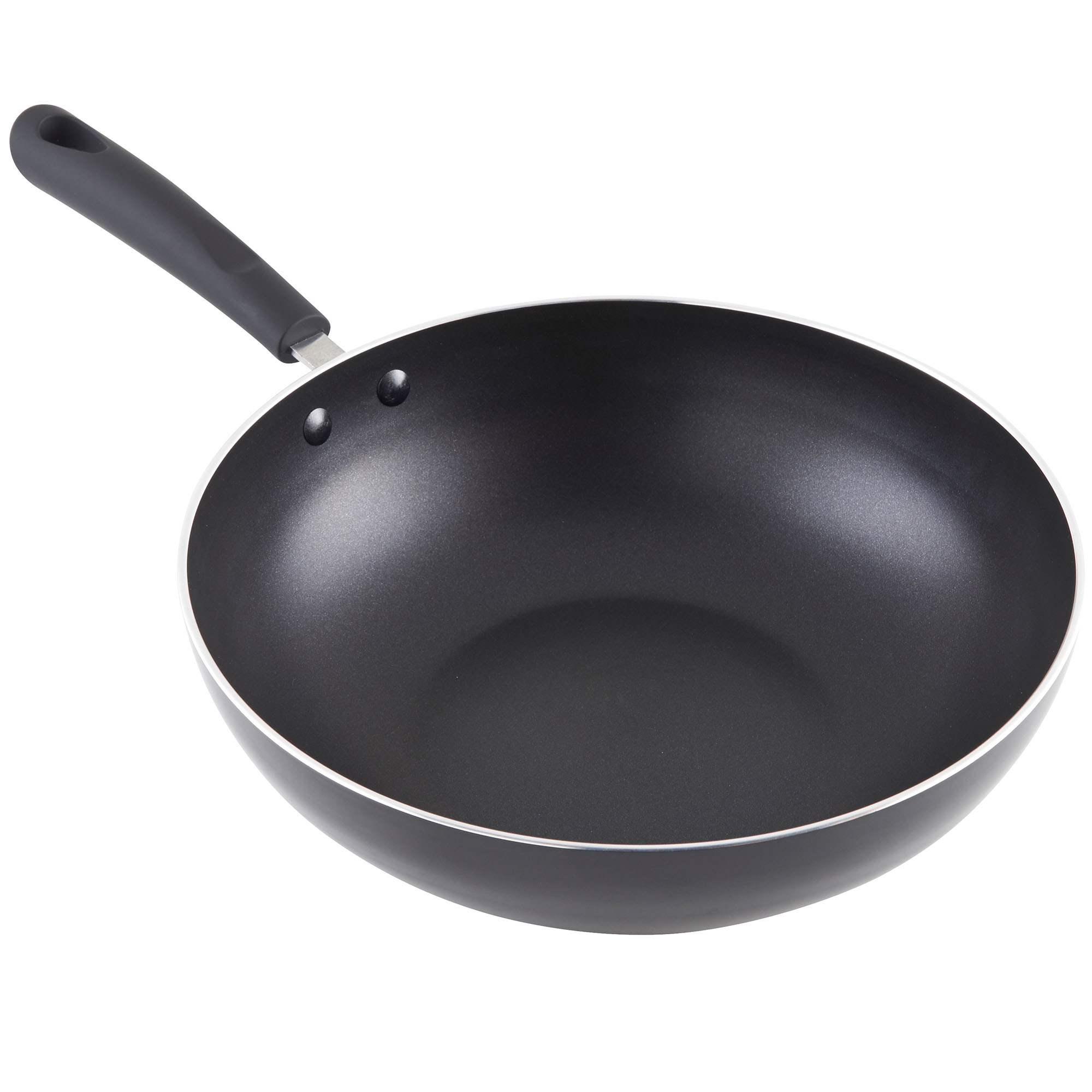 VonShef Wok Aluminium 28cm Chinese Stir Fry NonStick Pan Cool Touch