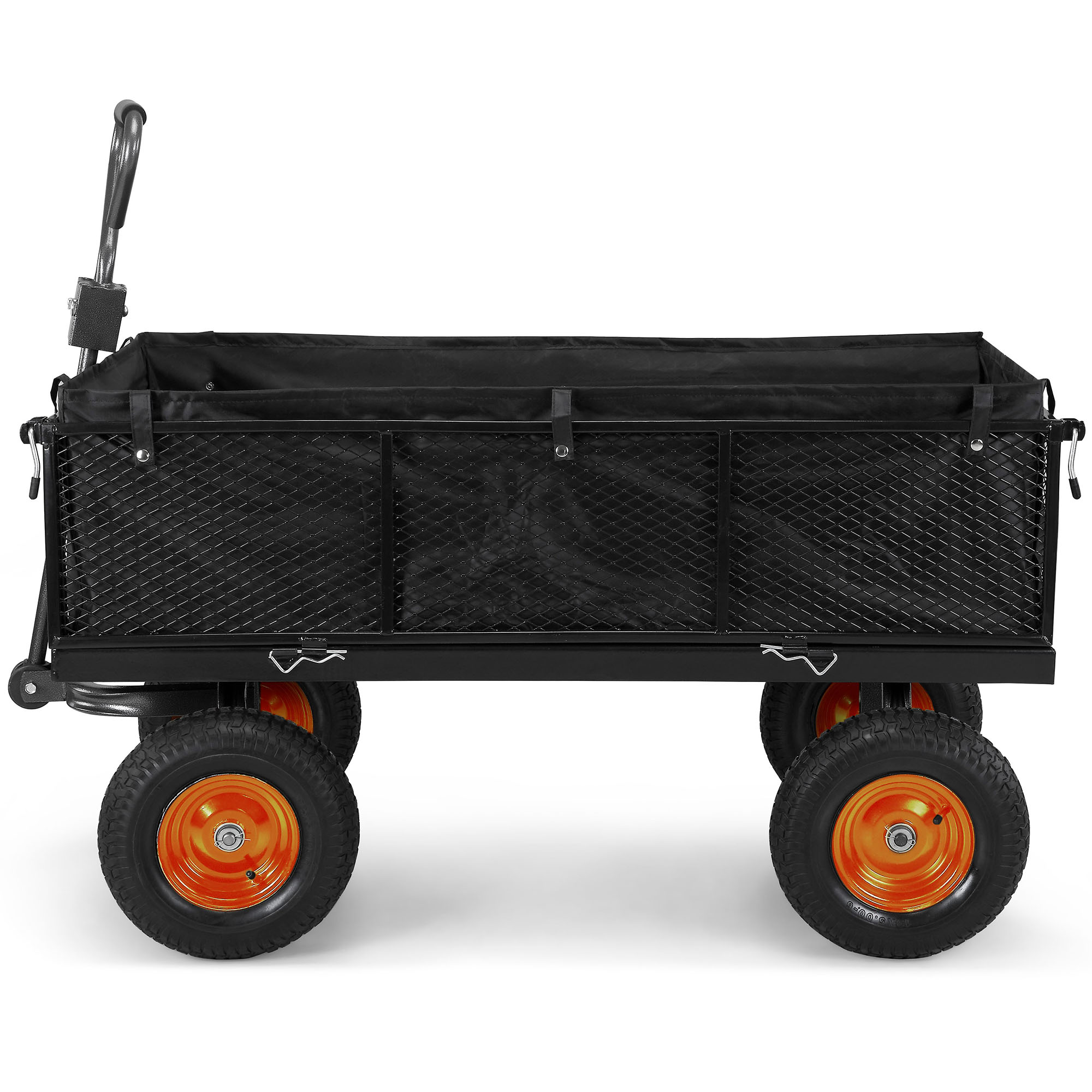 VonHaus 600kg Mesh Garden Cart with Lining Heavy Duty 4 Wheeled