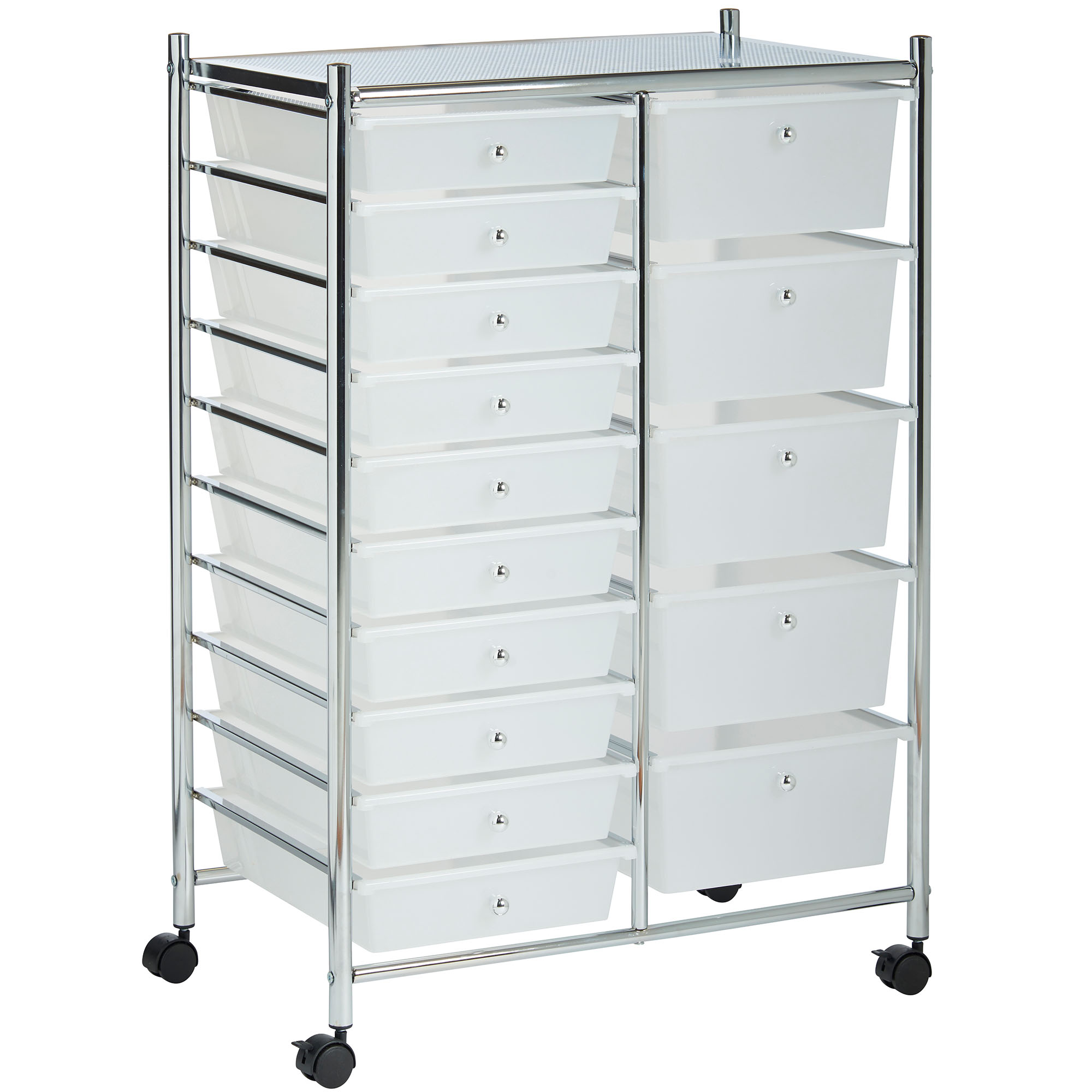 VonHaus White 15 Drawer Home Office Salon Make Up Mobile Storage Trolley Unit 5060192527919 eBay