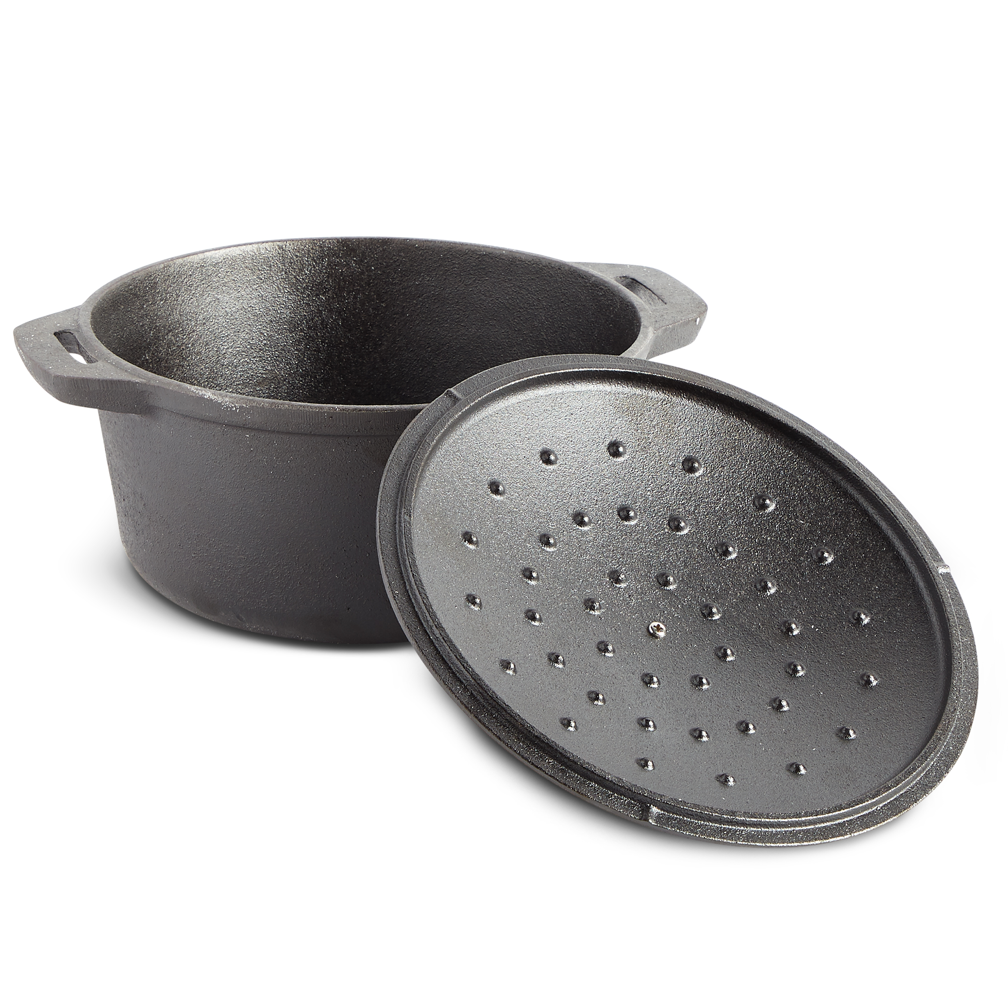 VonShef Black PreSeasoned Cast Iron Casserole Dish 4.7L 25cm eBay