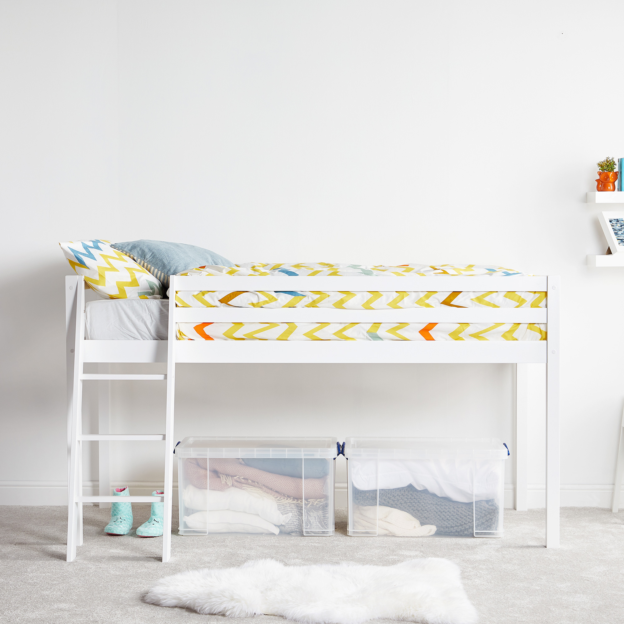 pine cabin beds with storage