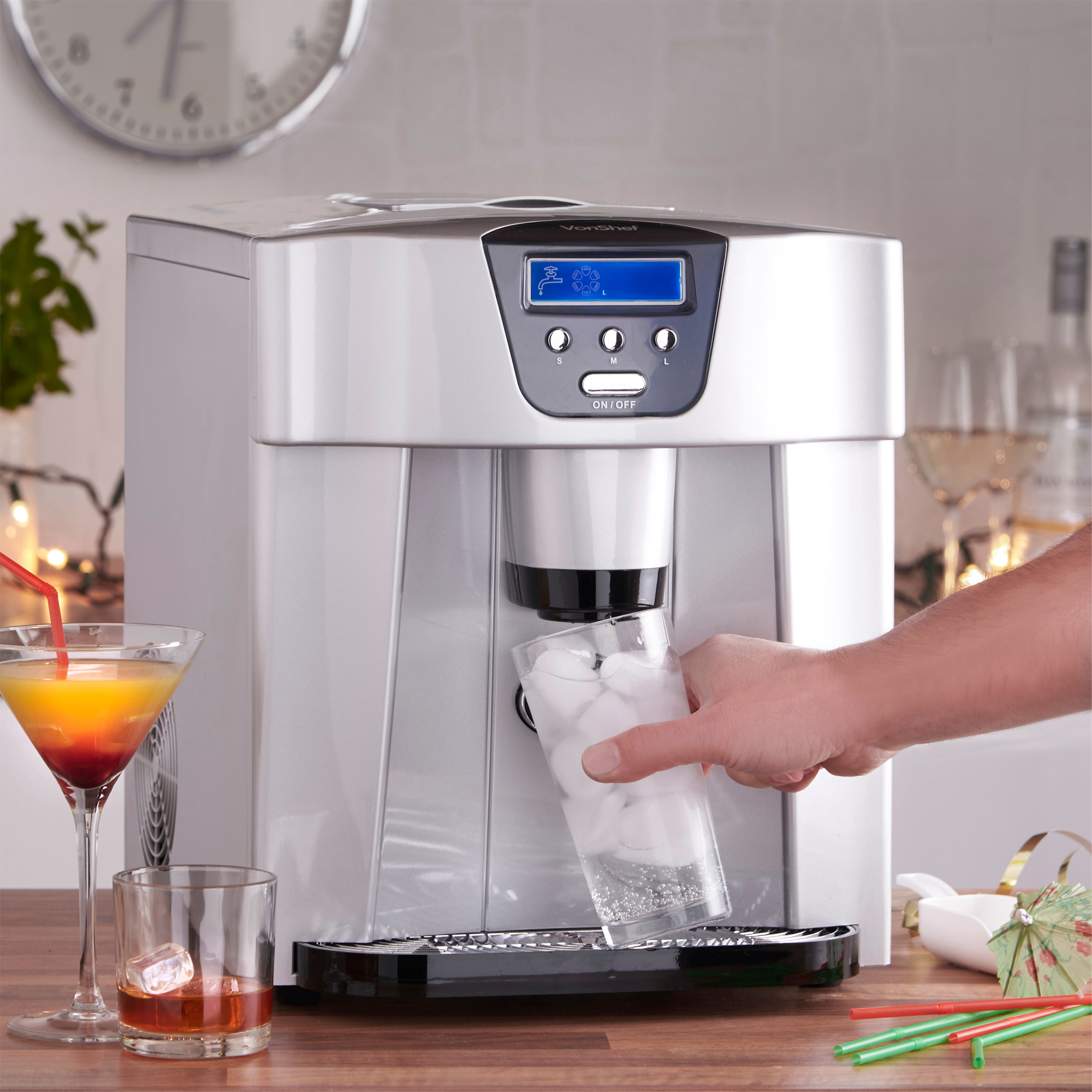VonShef Digital Ice Maker and Dispenser Machine with LCD Display