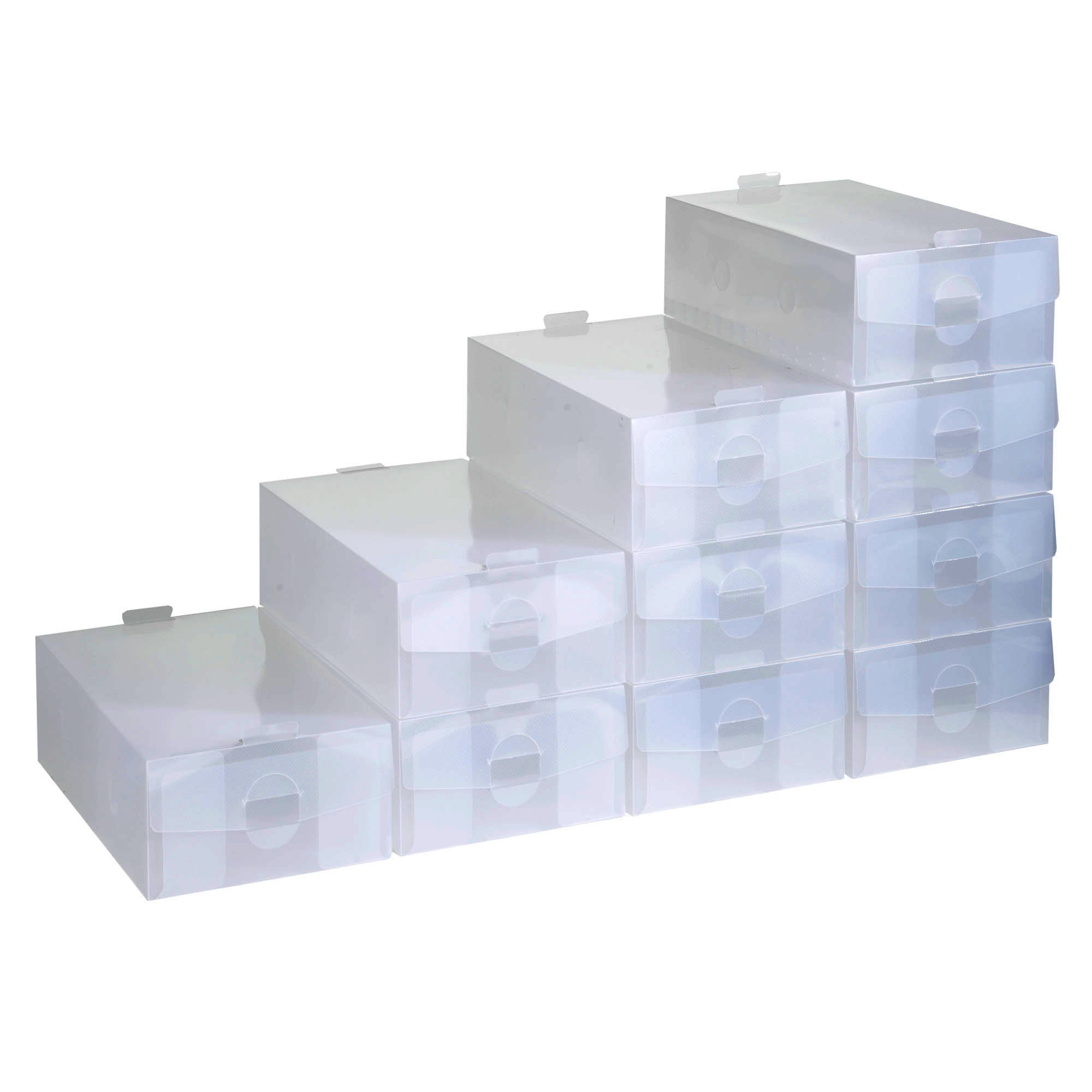clear plastic stackable shoe boxes