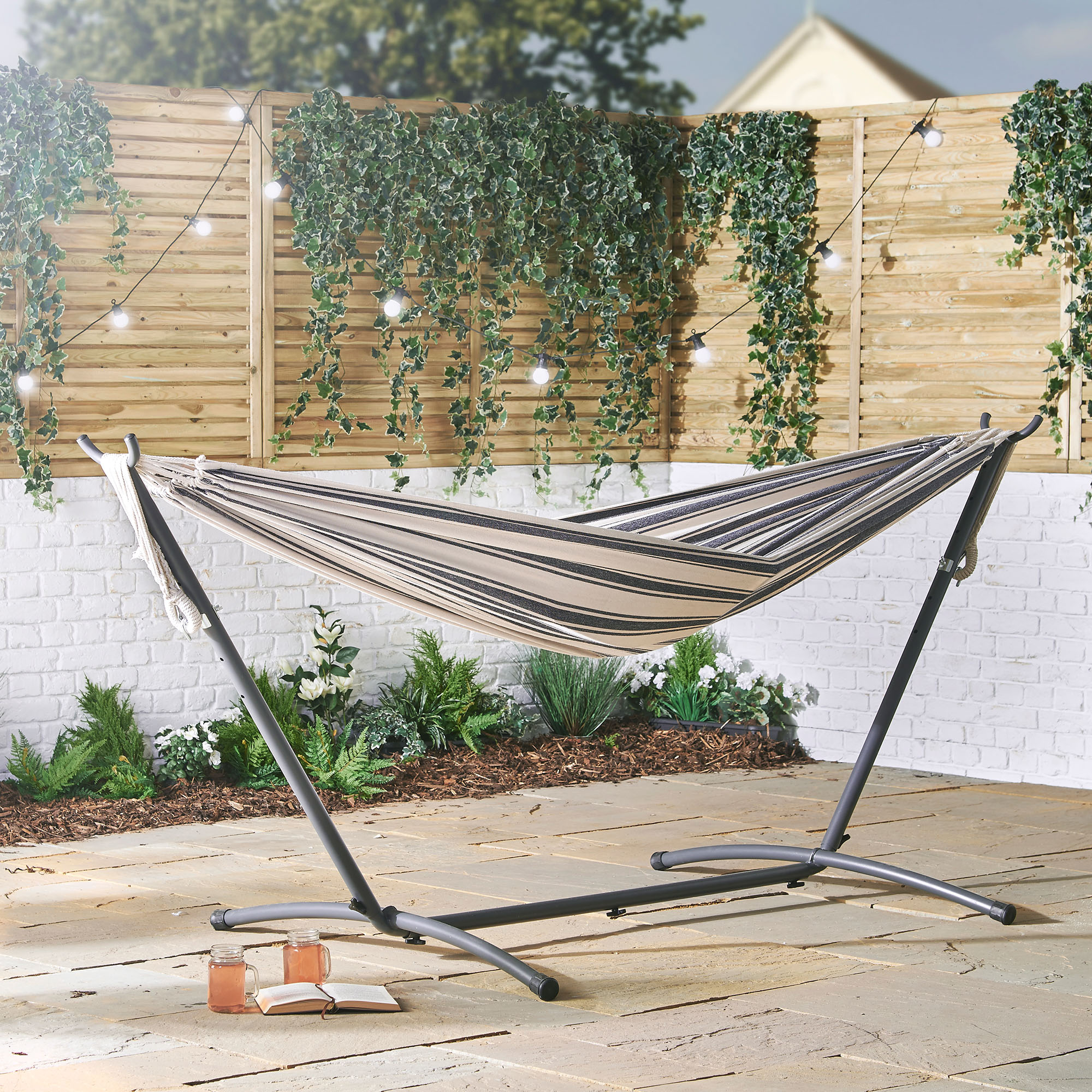 VonHaus 2 Person Hammock With Frame Luxury Standing Double Hammock