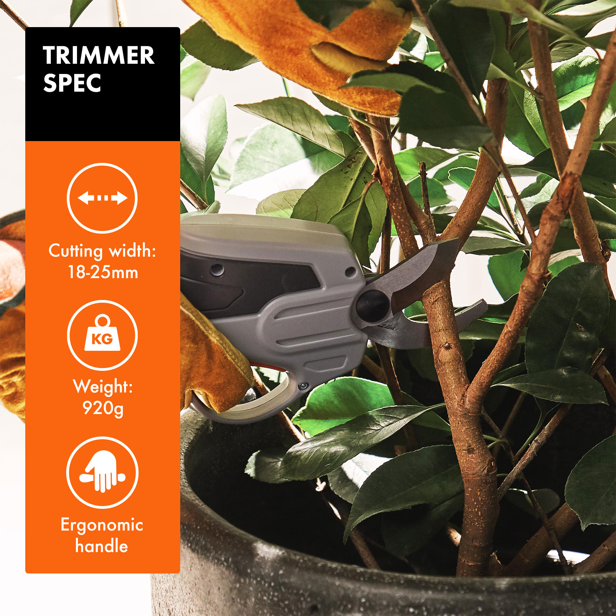 VonHaus 7.2V Cordless Pruner Garden Shears / Hand Secateurs Up To 25mm