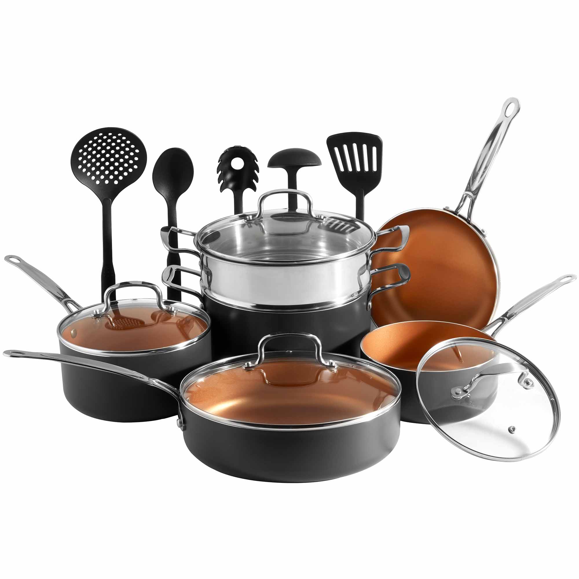 VonShef 11 Piece Cookware set with utensils