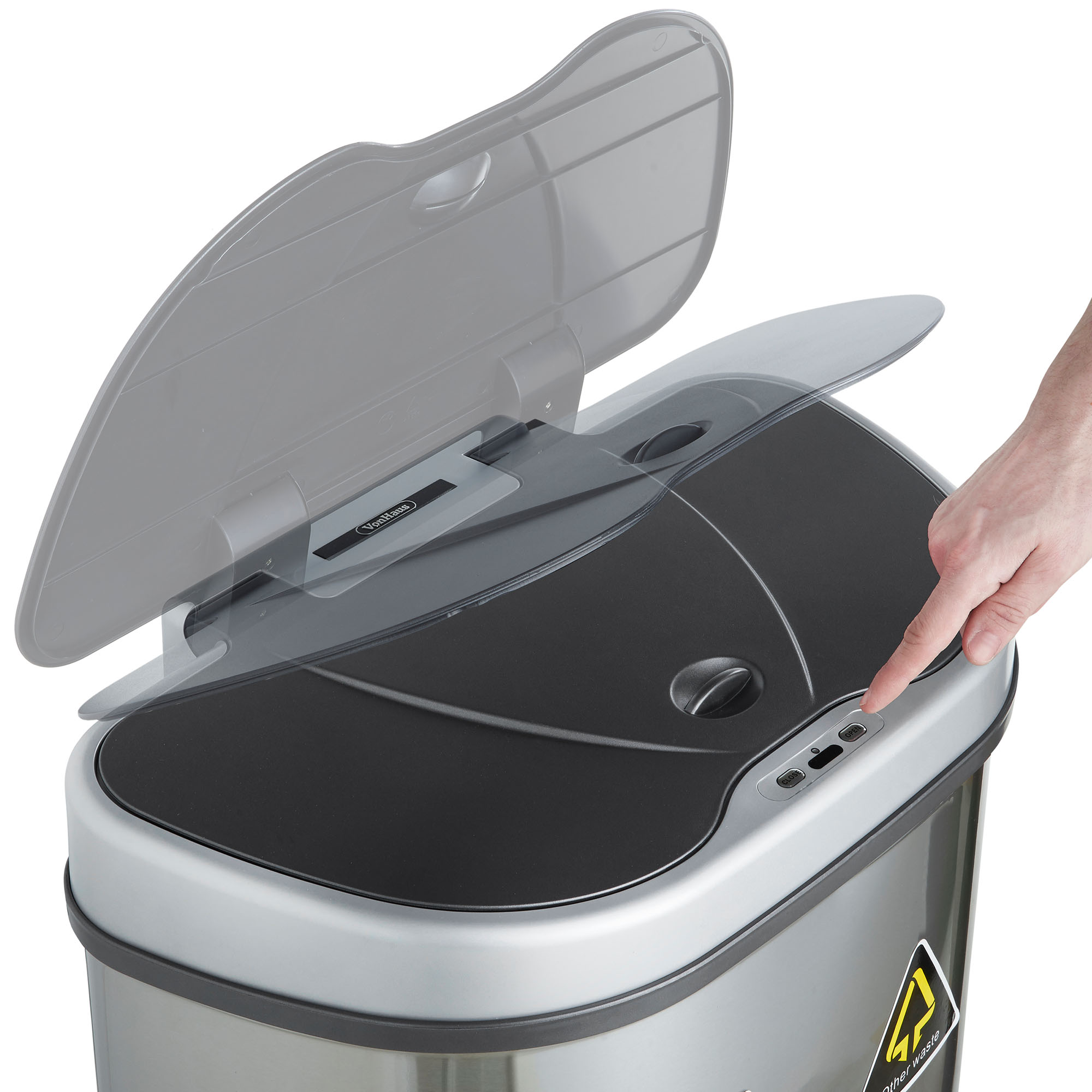 VonHaus 70L Recycling Sensor Bin for Kitchen Waste 2 Recycle