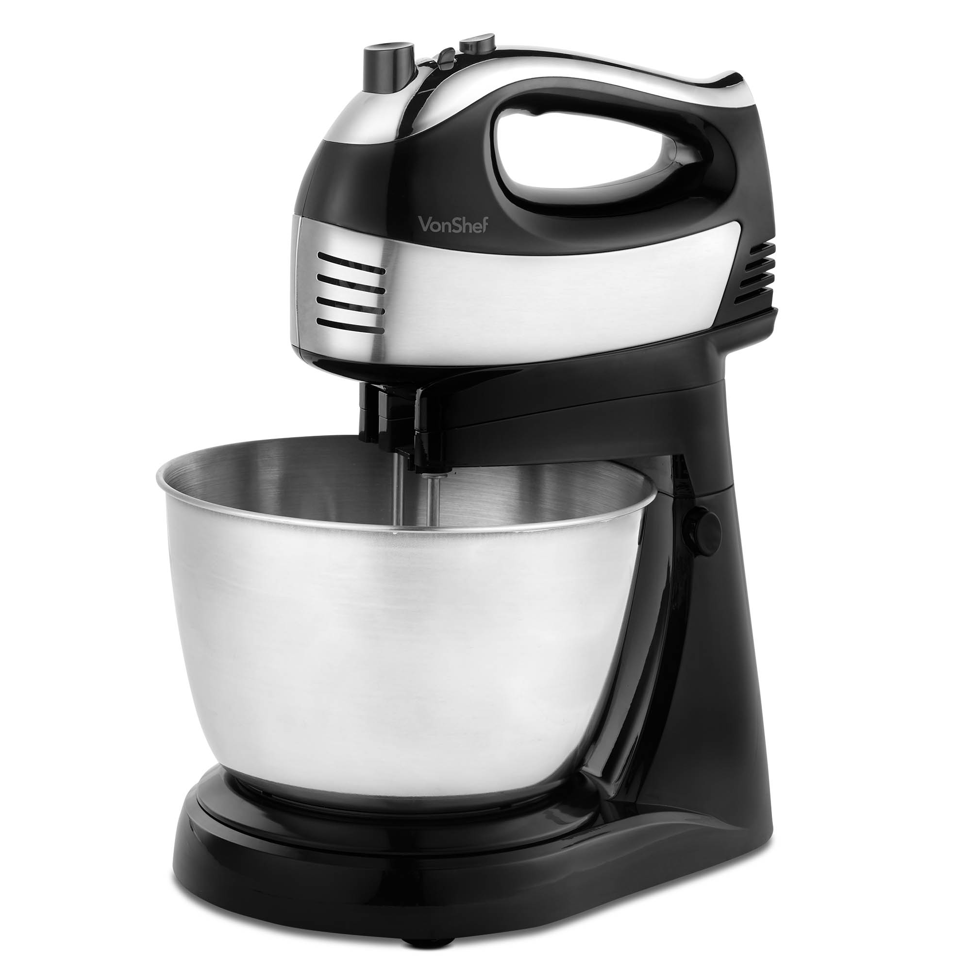VonShef 400W 2 in 1 Hand & Stand Mixer Electric Whisk Dough Hooks