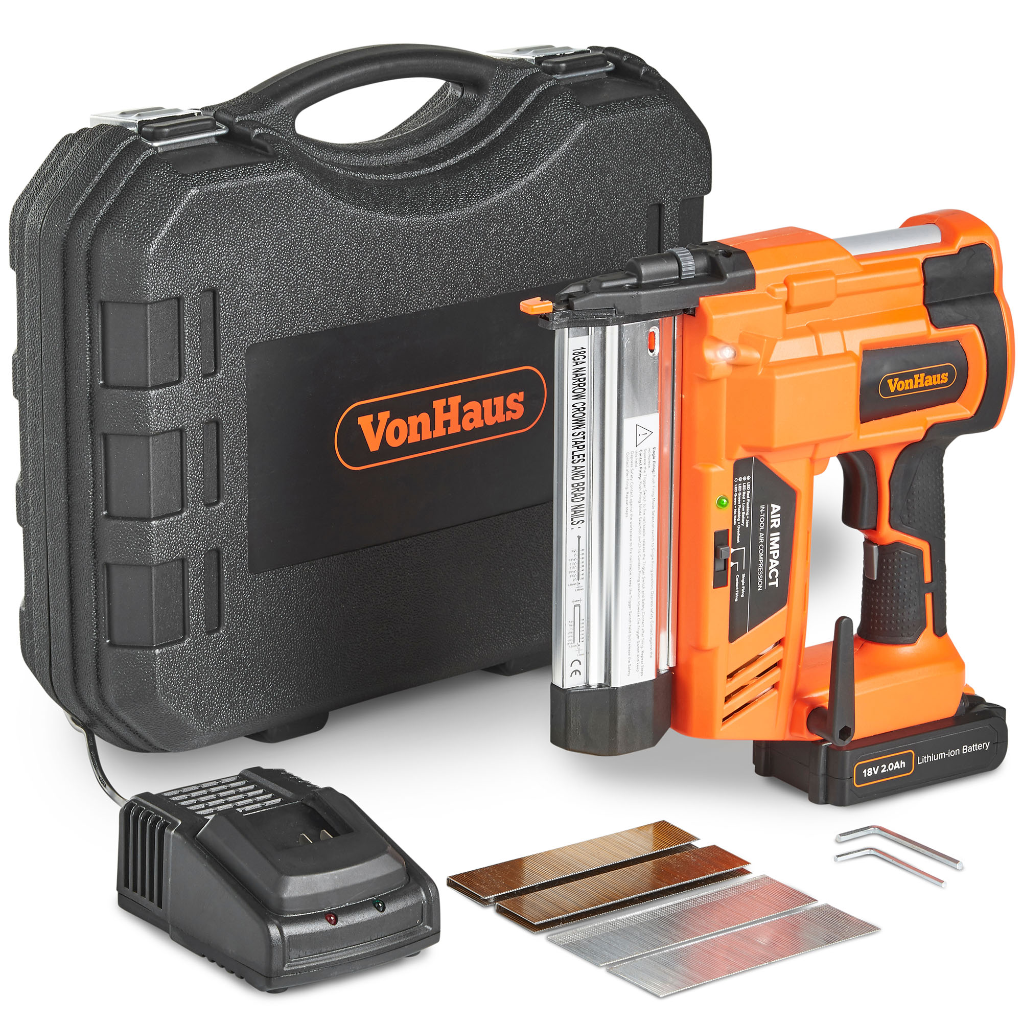 VonHaus Nail Gun & Staple Gun Cordless Electric Heavy Duty Stapler
