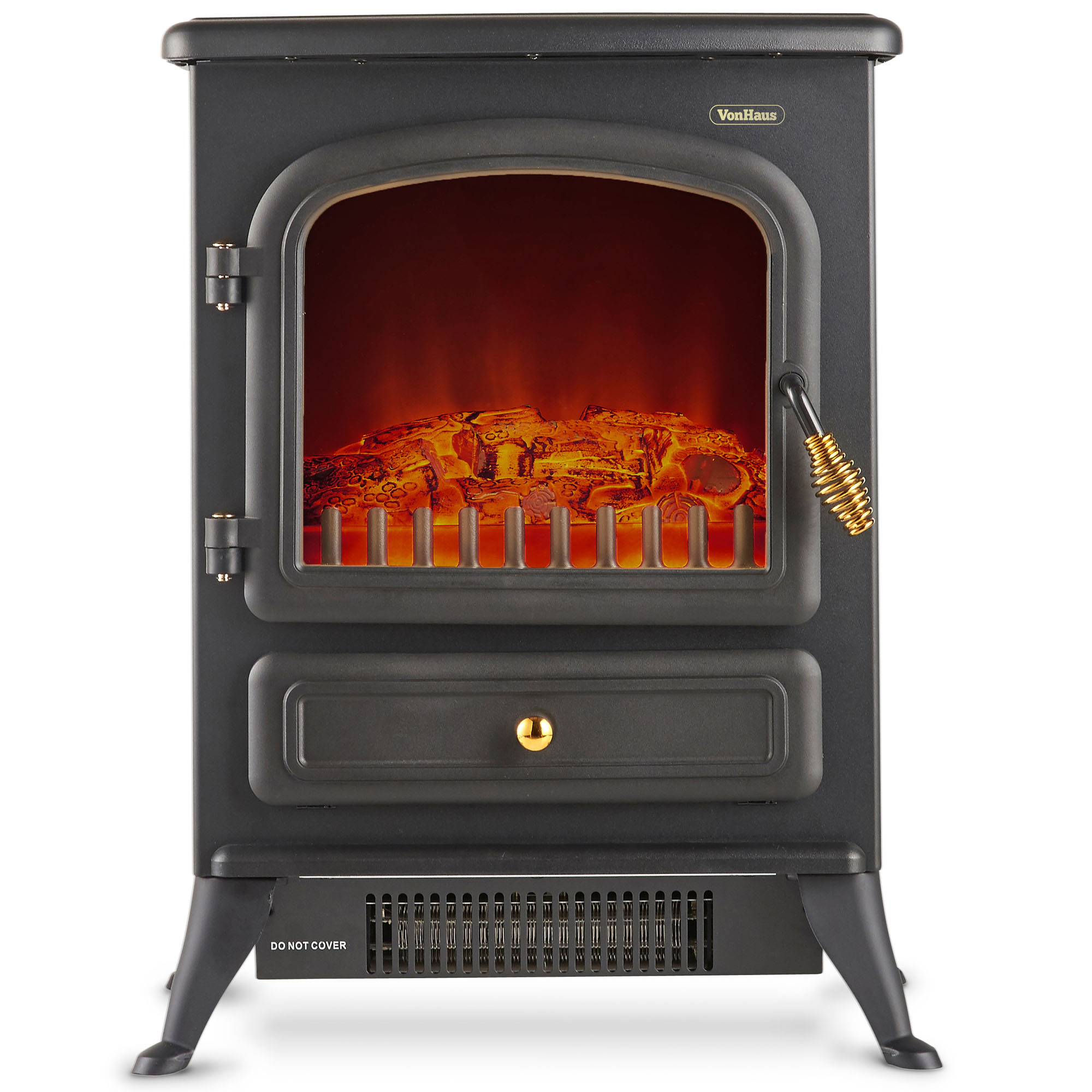 VonHaus 1850W Portable Electric Stove Heater Log Burning Effect ...