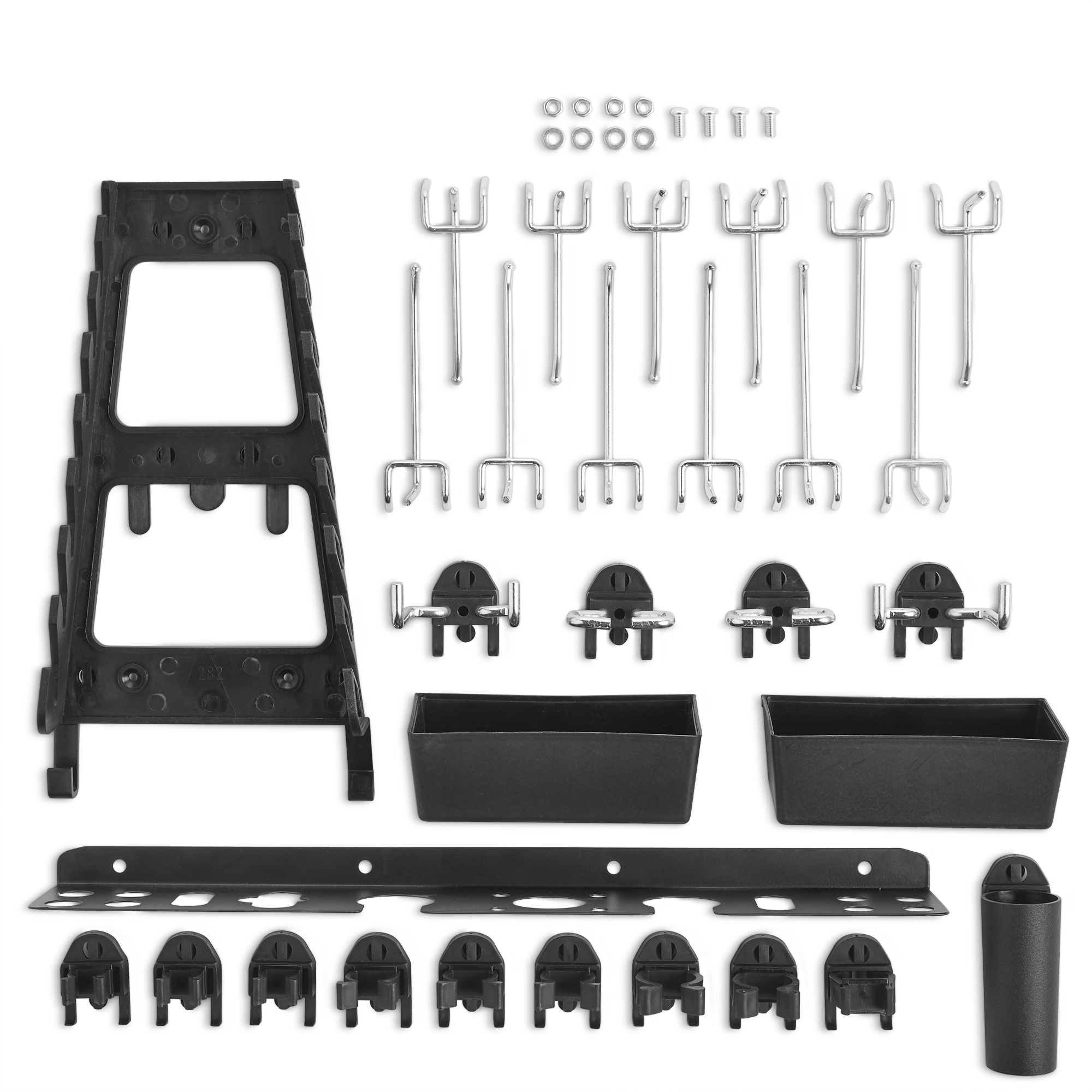 VonHaus 45pc Metal Pegboard Set Garage Wall Mount Tool Rack Storage for