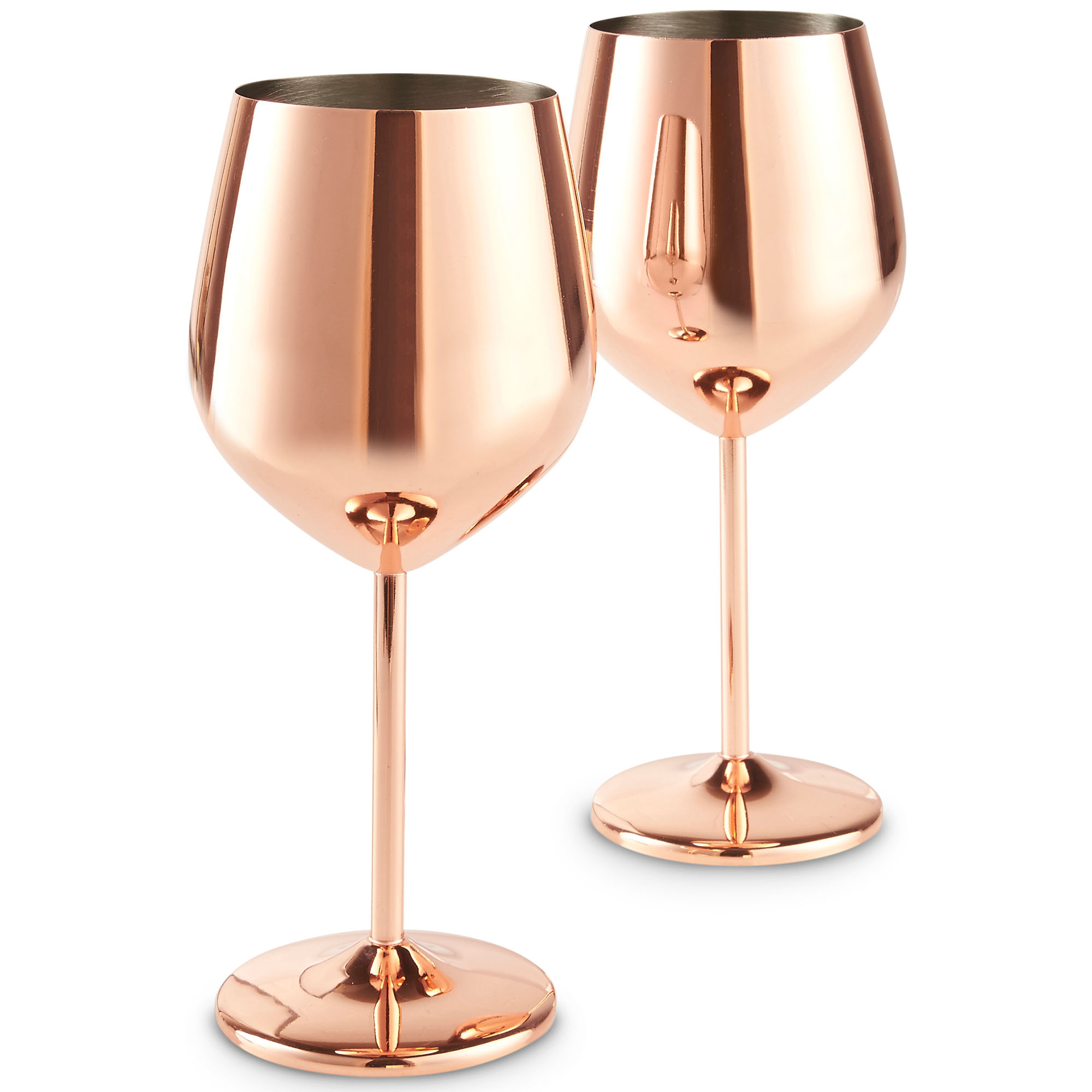 Beautify Wine Glasses Copper Set of 2 Shatterproof Stainless Steel ...