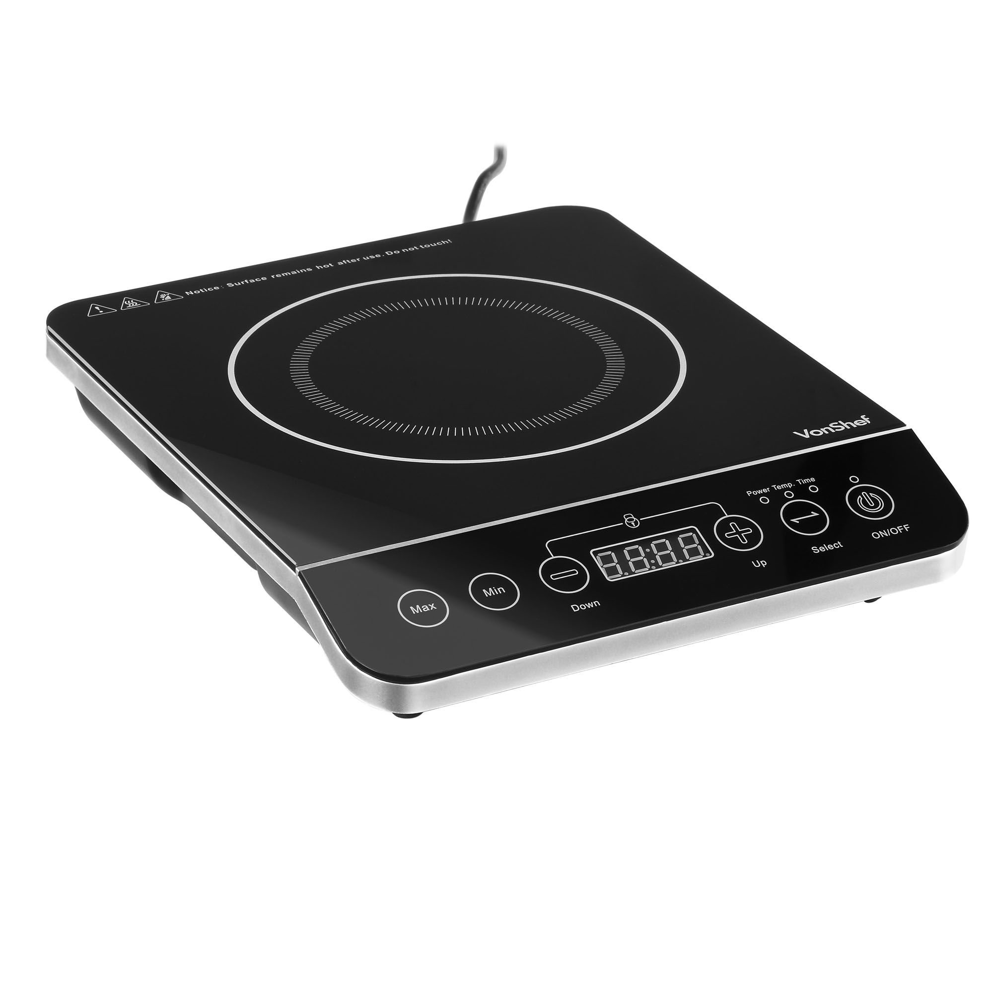 VonShef Digital Induction Hob Electric Single Hob with Touch Control