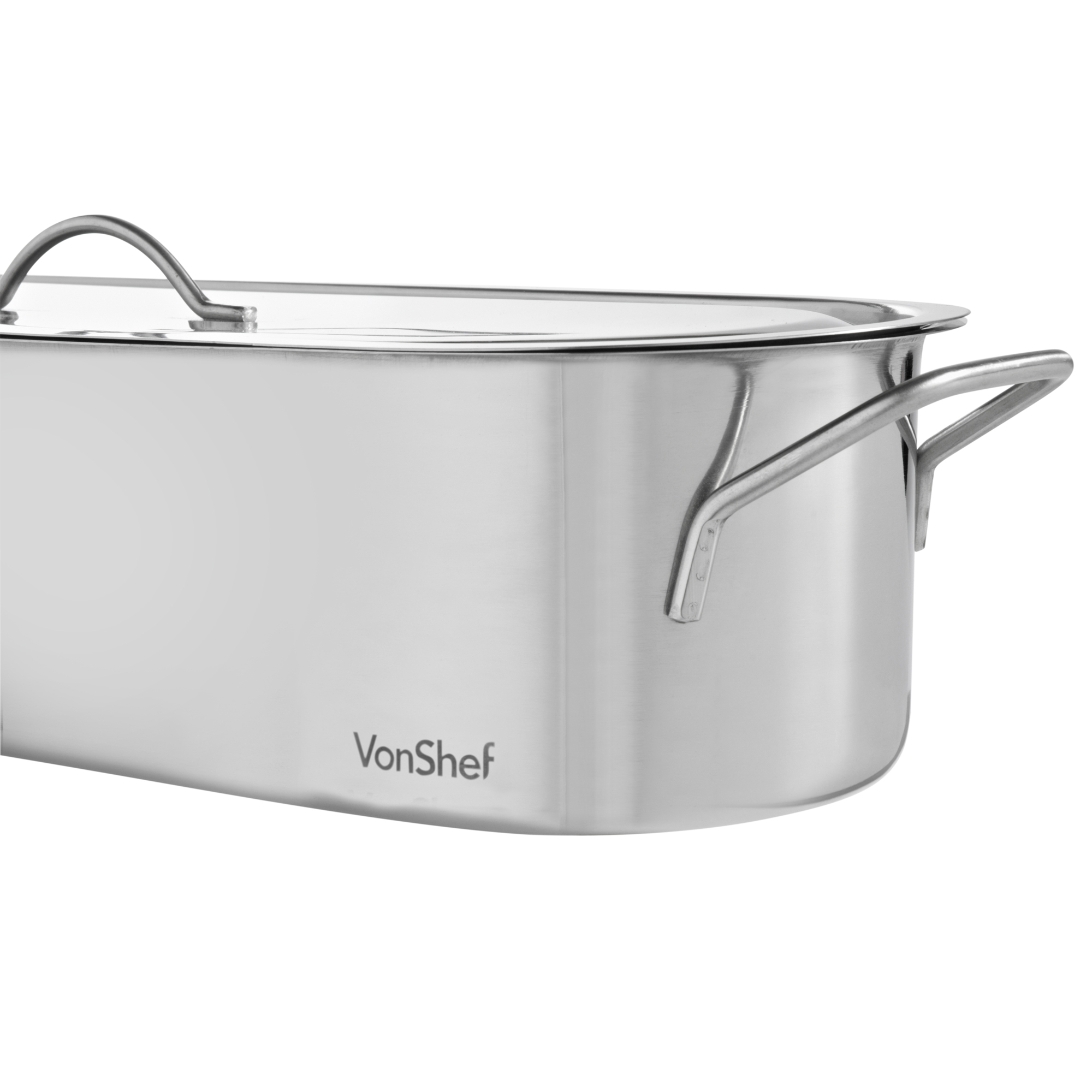 VonShef Stainless Steel Fish Poacher Steamer Kettle 17.7