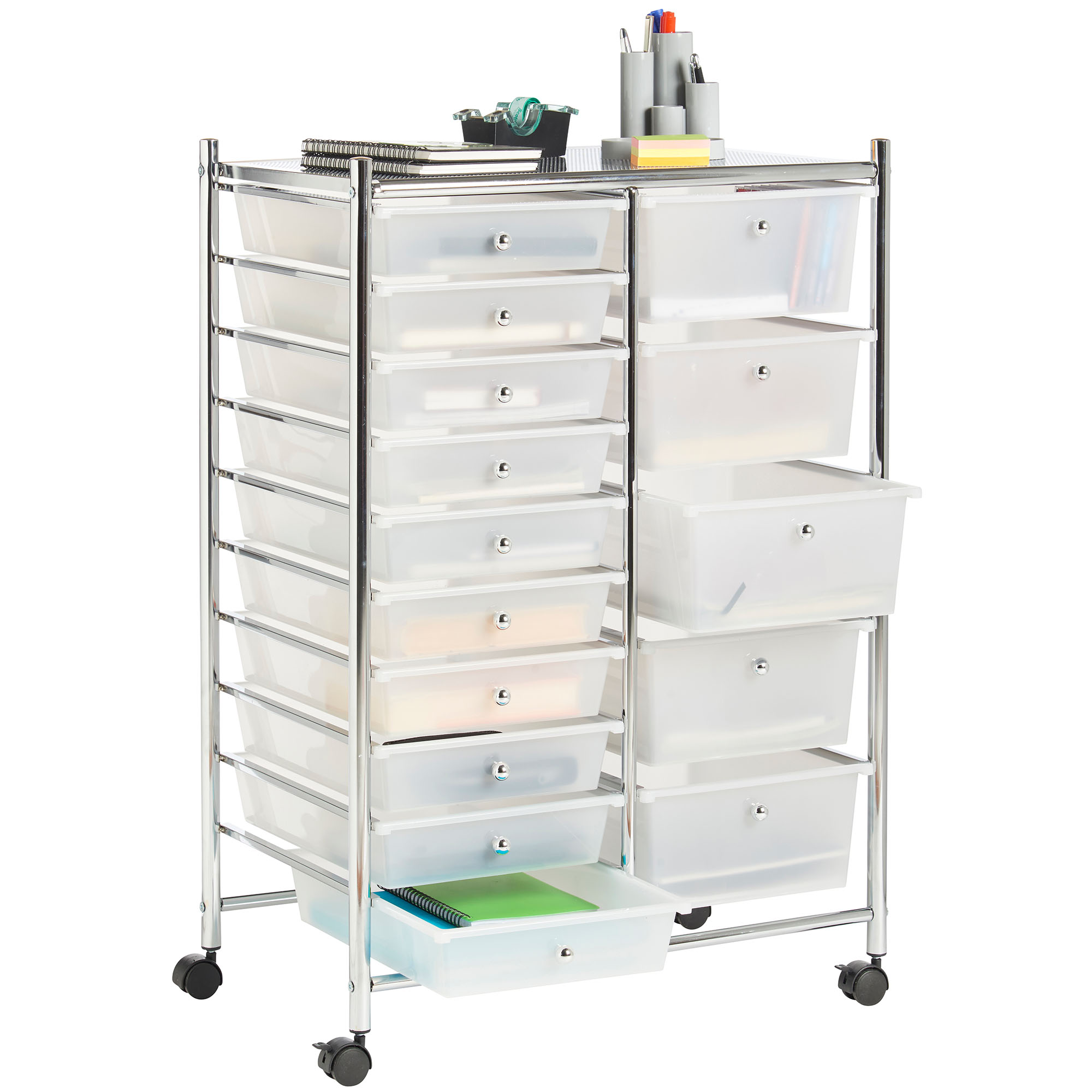 VonHaus White 15 Drawer Home Office Salon Make Up Mobile Storage Trolley Unit 769079029823 eBay