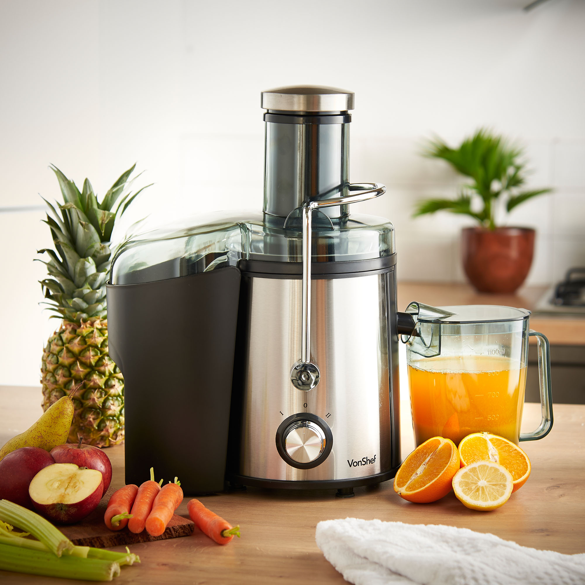 VonShef Juicer Machine Fruit Veg & Citrus Centrifugal ...