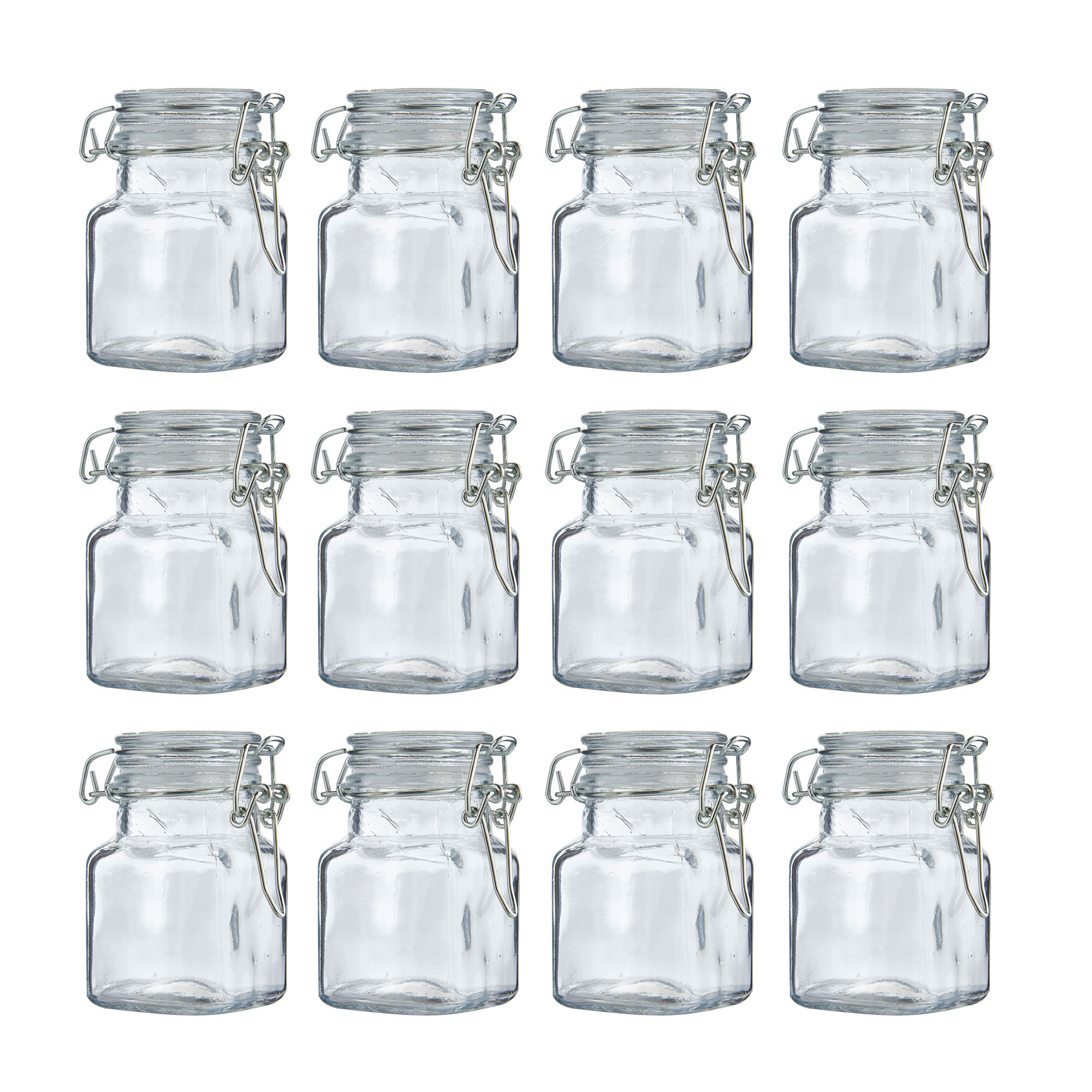 VonShef Glass Jars 12pc Mini Clip Top Airtight Seal Food Spice Storage Preserve eBay
