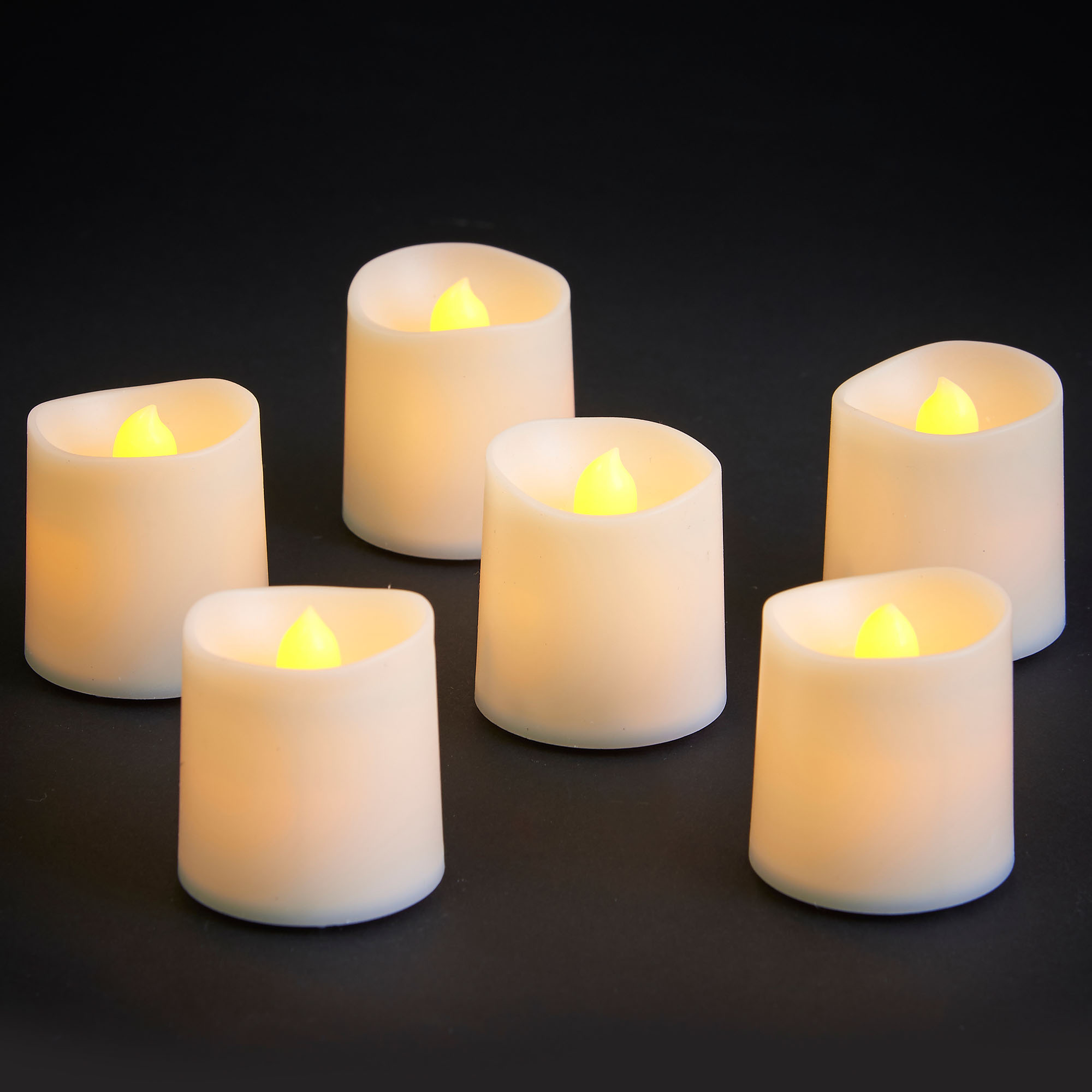 VonHaus Flameless Vintage LED Battery Tea Light Candles & Glass Holder