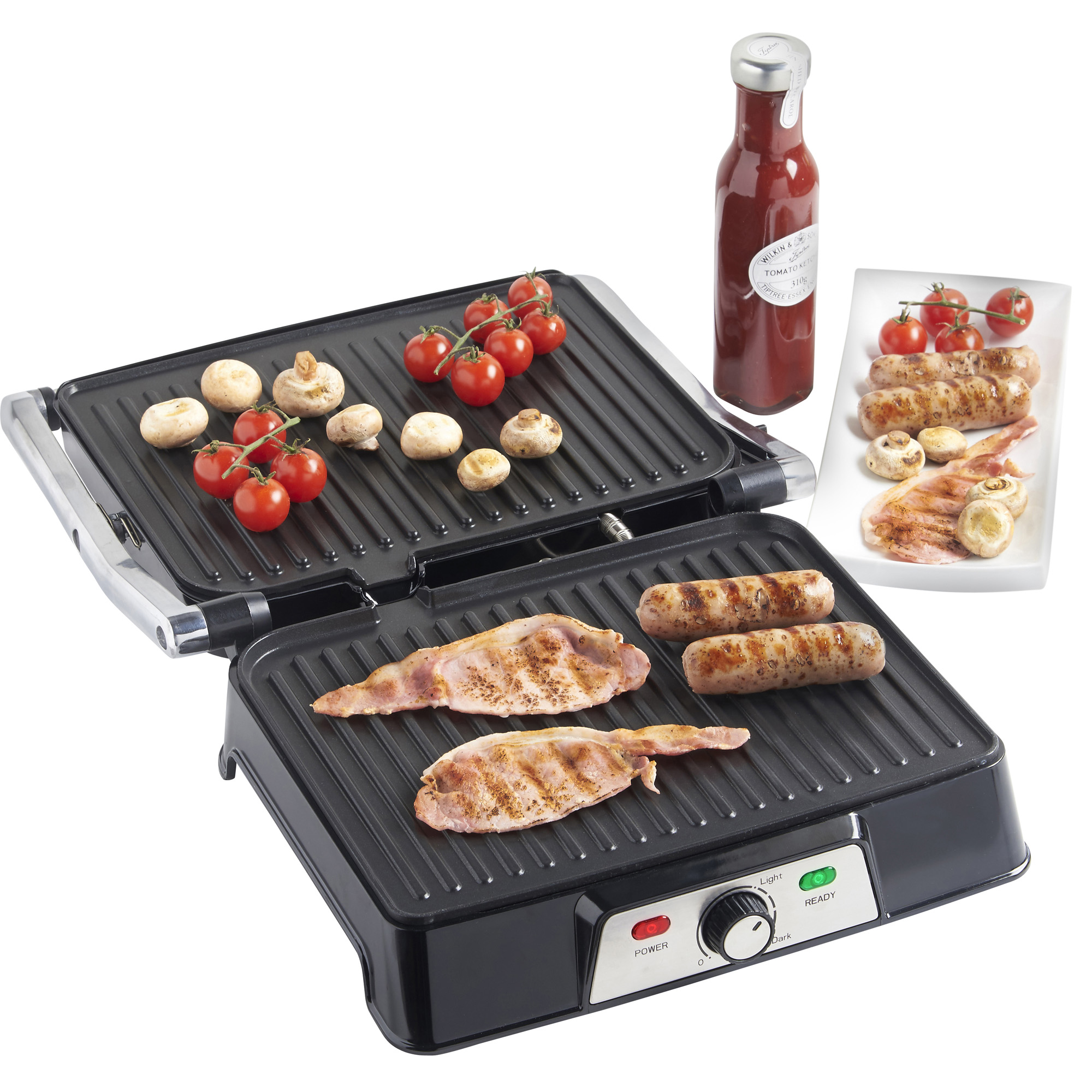 VonShef 2 in 1 Large Panini Toasted Sandwich Toastie Maker Press