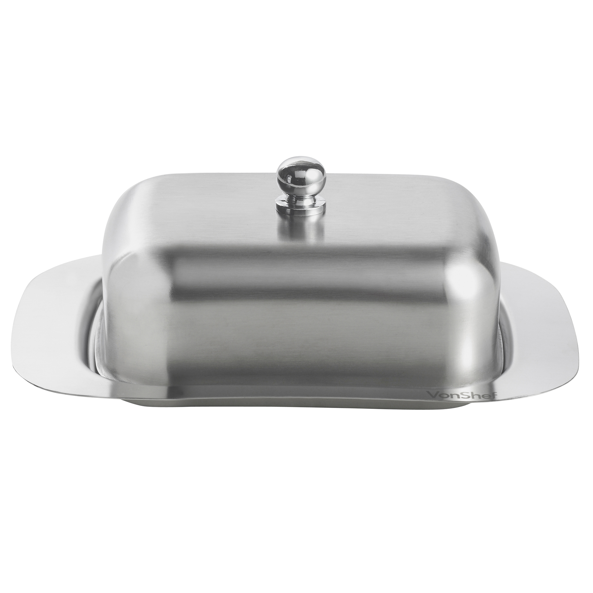 VonShef Butter Dish Cover Stainless Steel Lid Kitchen Tableware Fridge