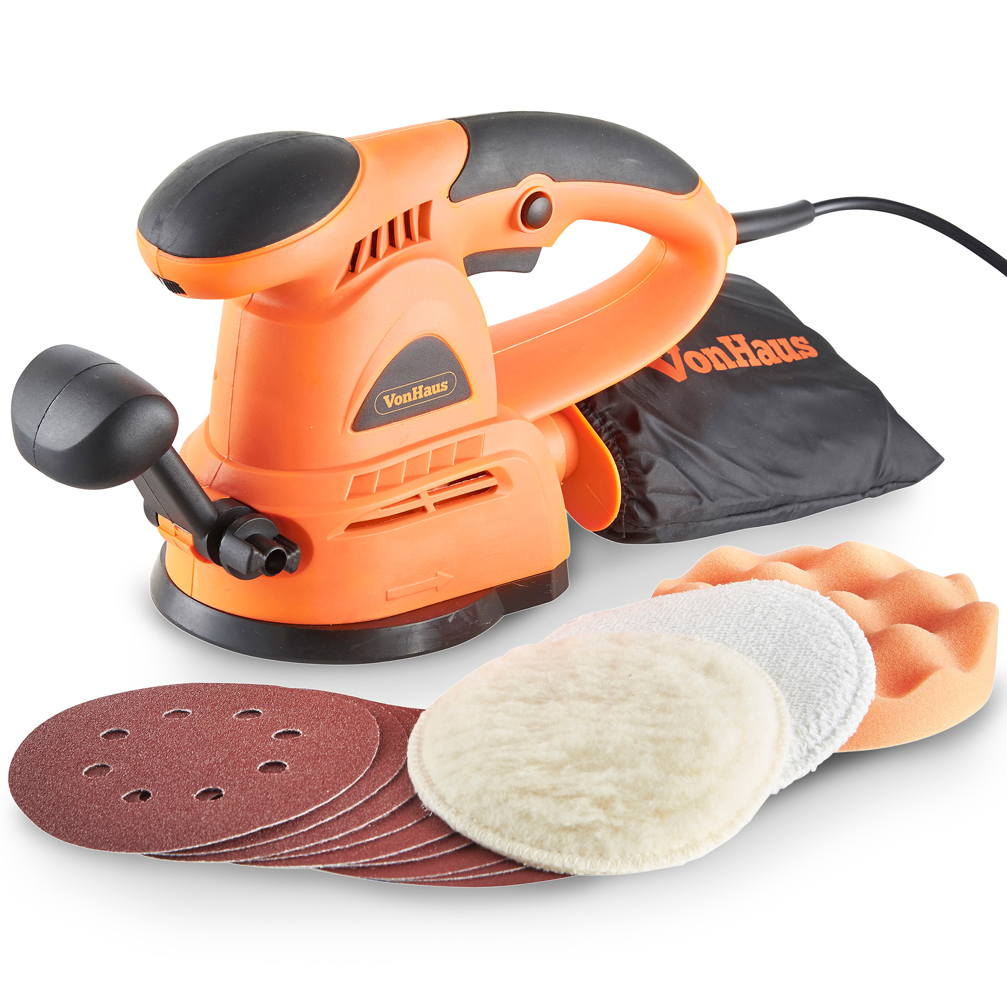 VonHaus 430W Random Orbital Sander 125mm, Polisher Buffer Multitool