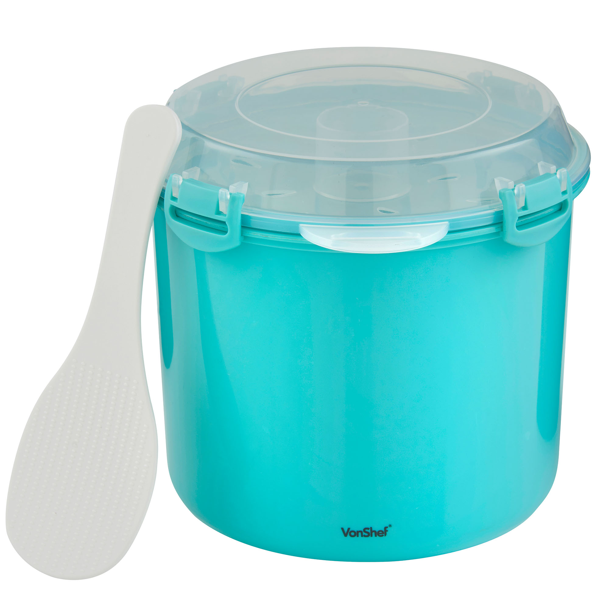 VonShef Microwave Rice Cooker Steamer Pot with Drainer 2.23L Teal eBay