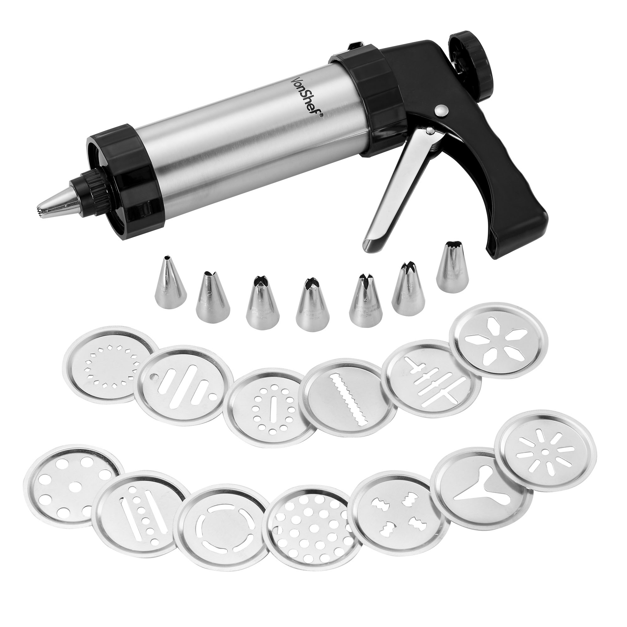 VonShef Stainless Steel 22pc Biscuit Cookie Icing Cake Decorating Set