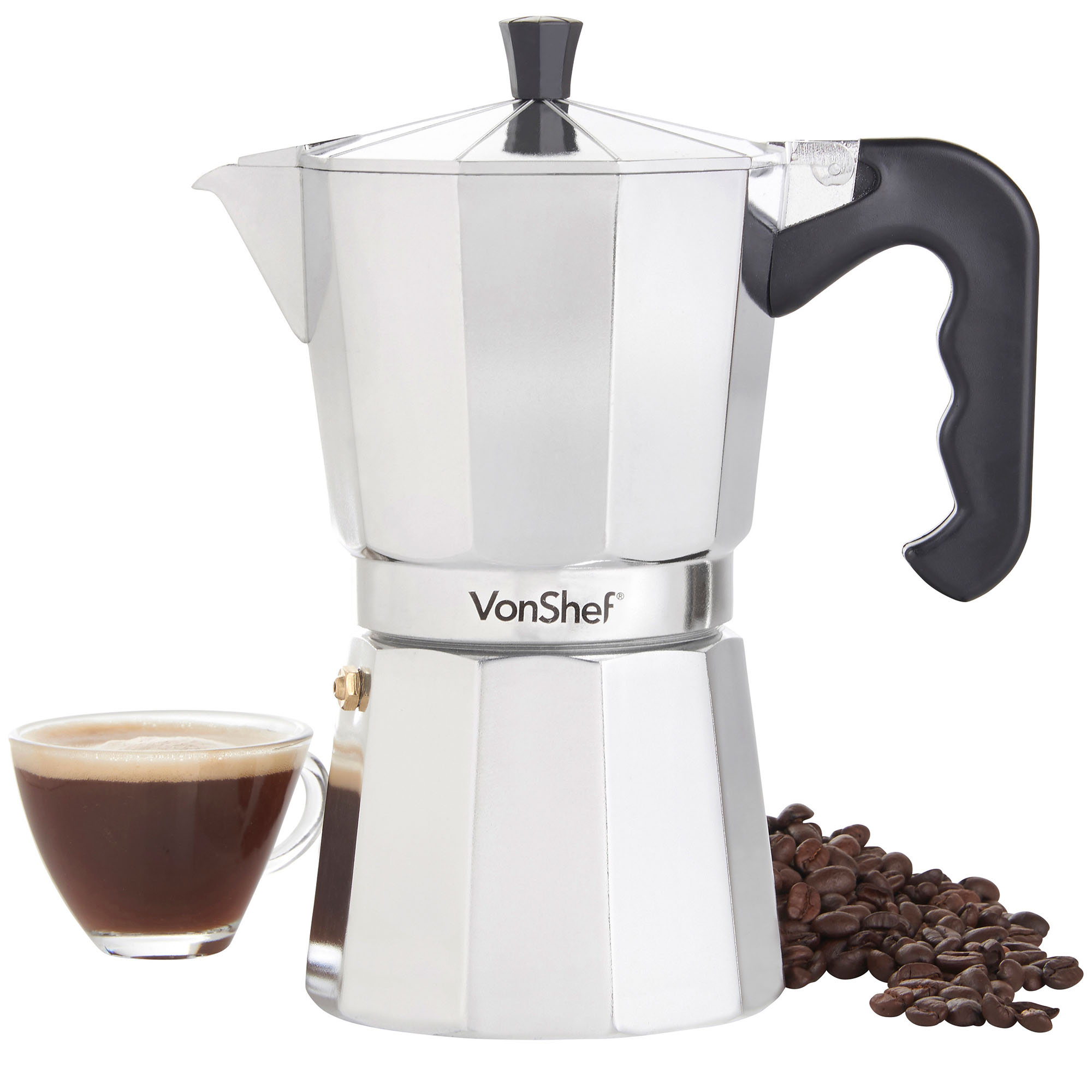 VonShef 9 Cup / 450mI Italian Espresso Stove Top Coffee Maker Percolator Pot