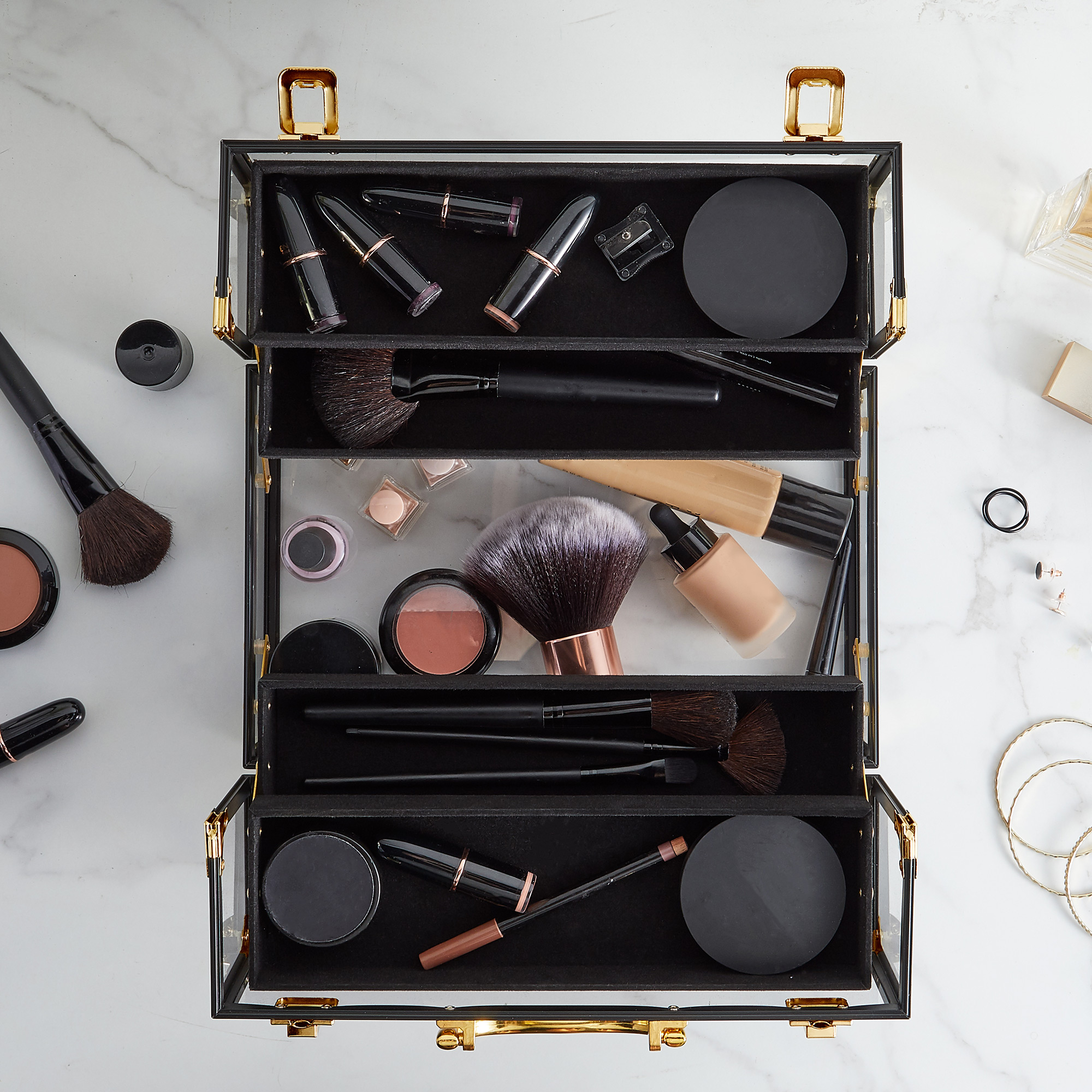 clear makeup vanity case