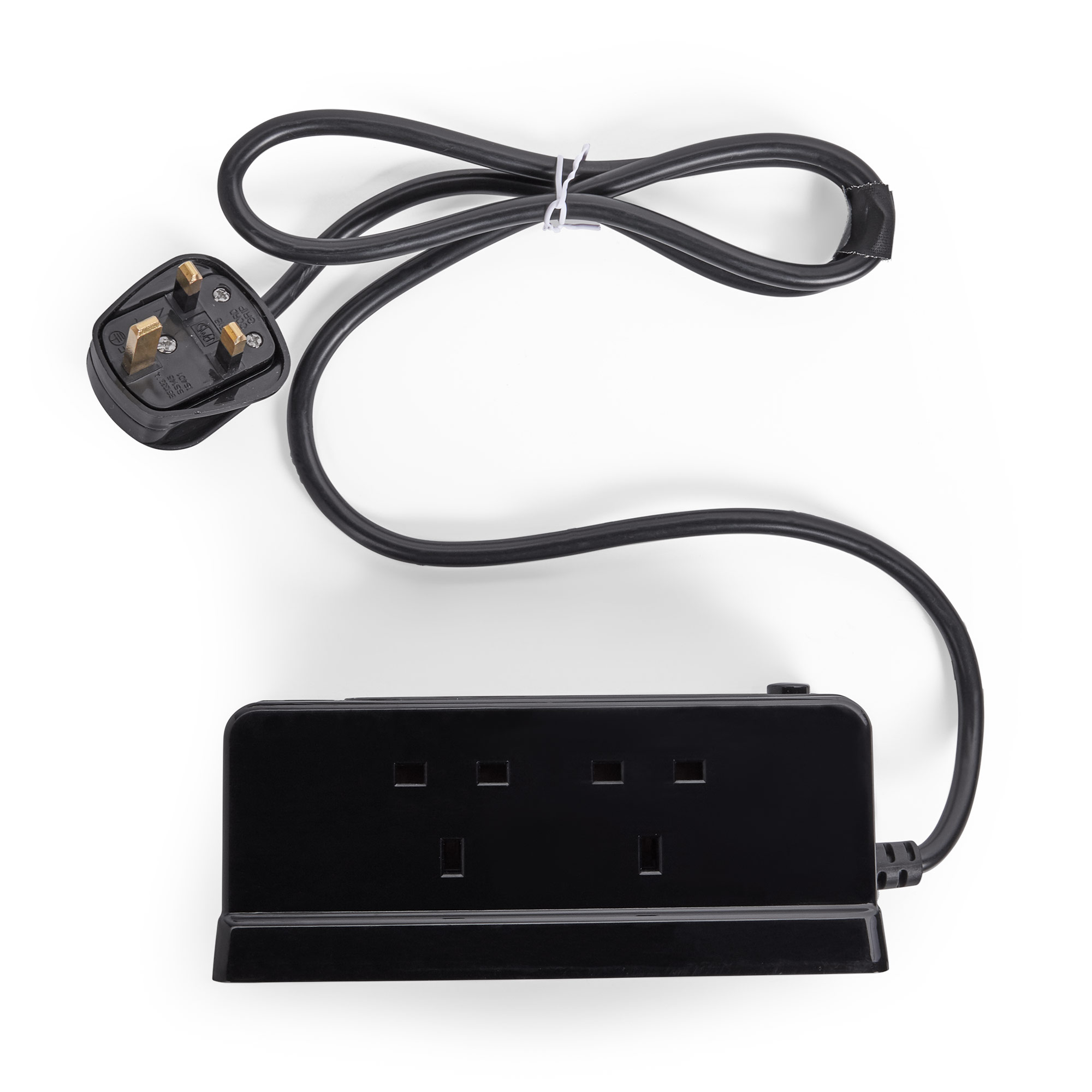 VonHaus Black Extension Lead with USB Slots 4 Gang with Surge