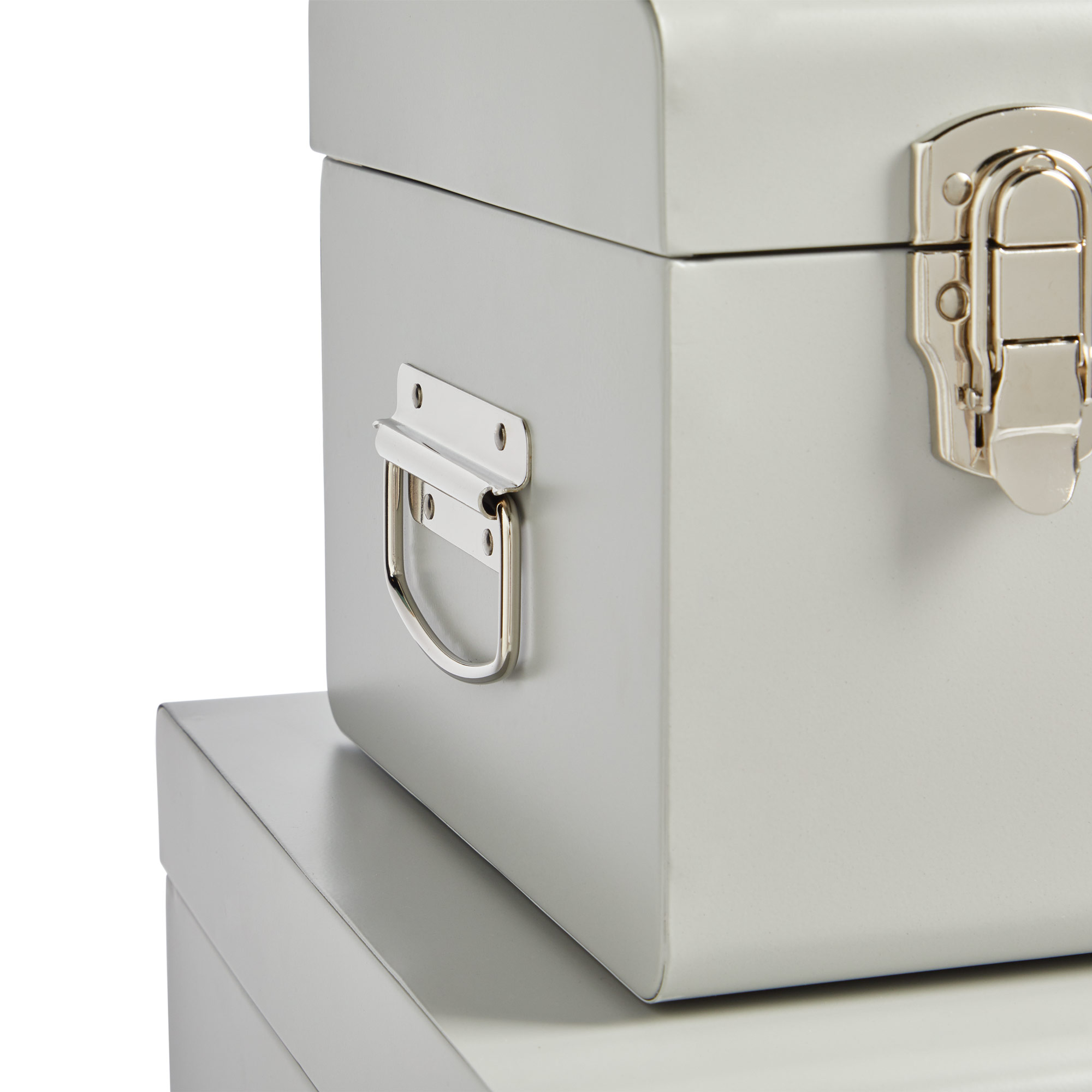 BTFY Storage Trunks Set of 2 Grey Metal Steel Storage Box/Chests eBay