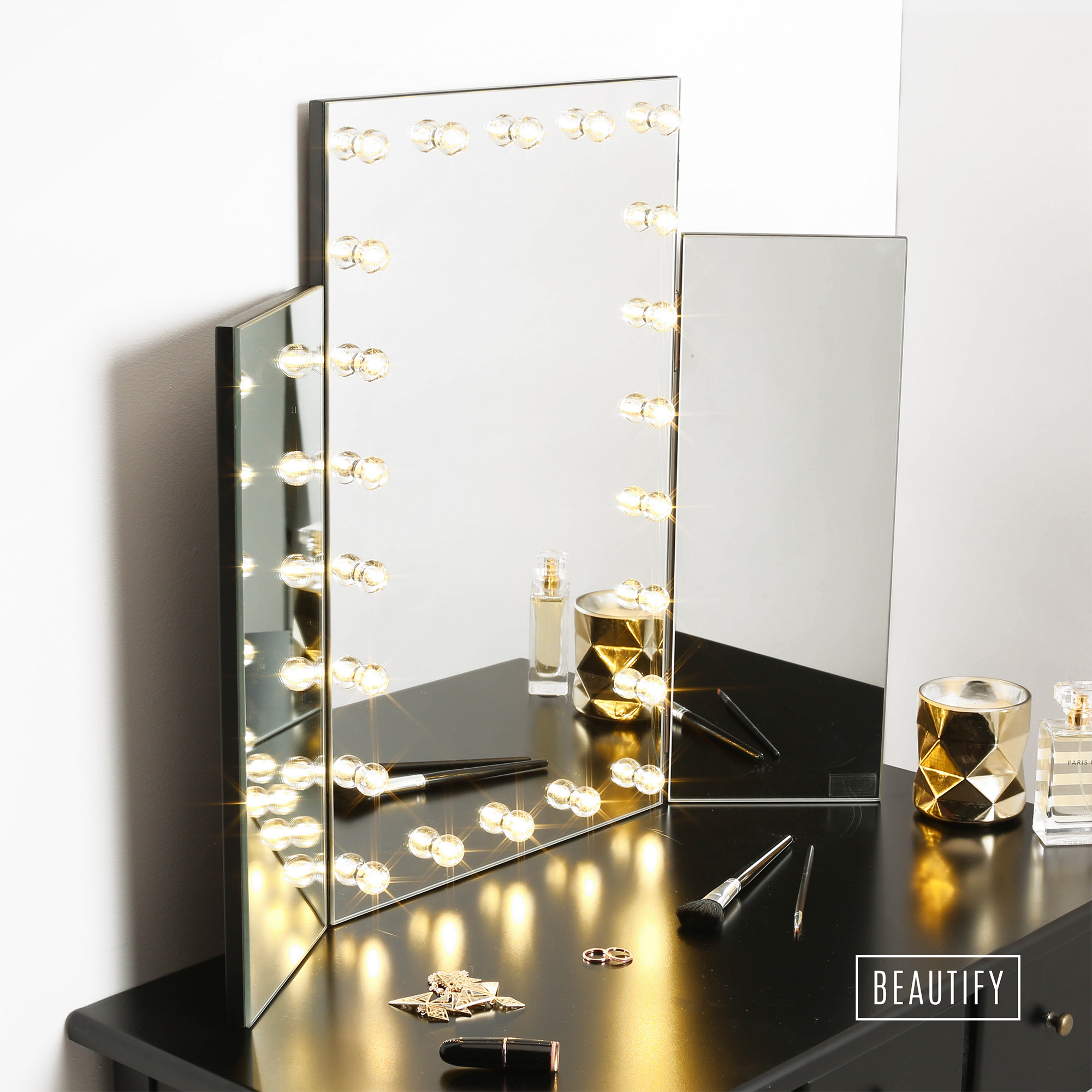 led light table top mirror