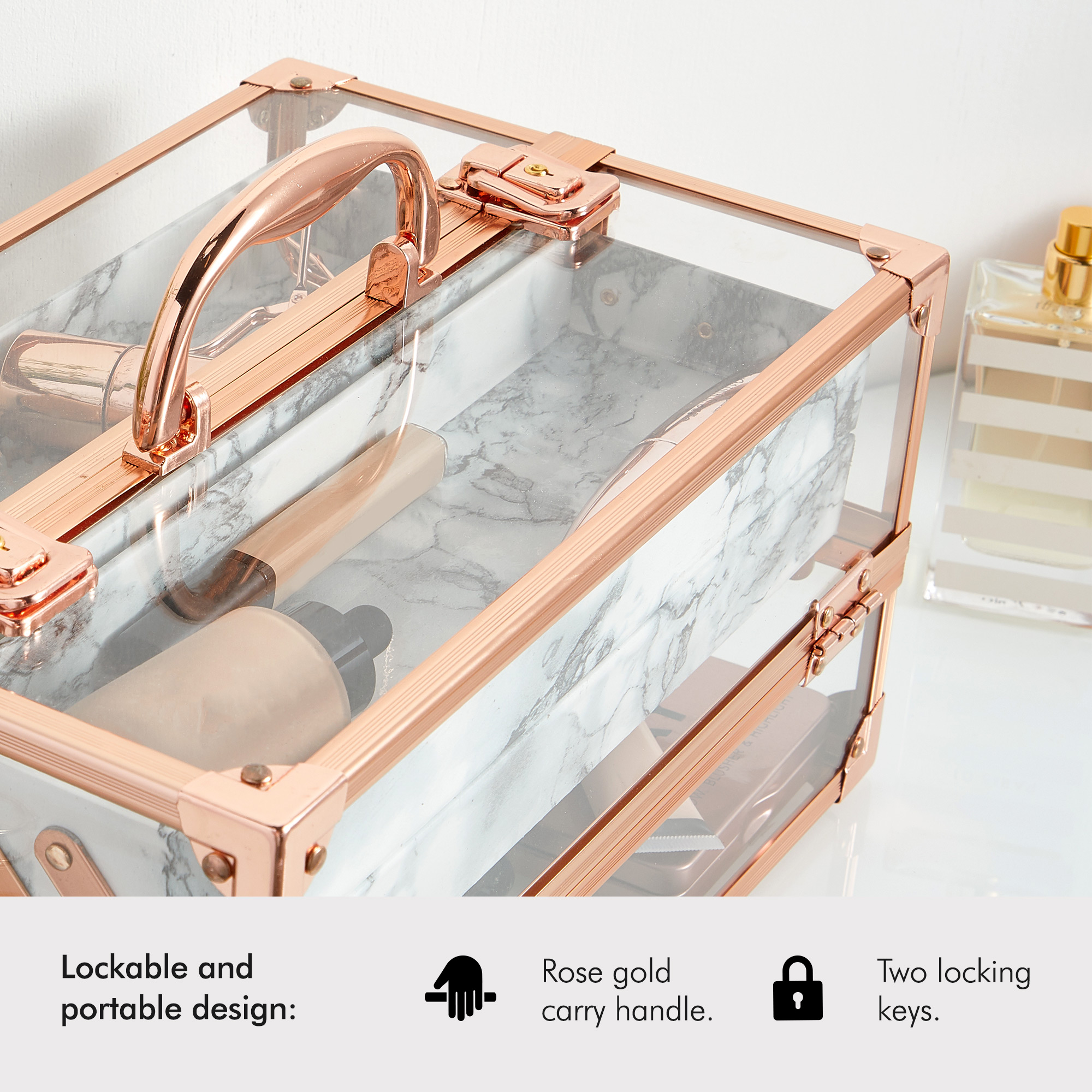 clear makeup vanity case