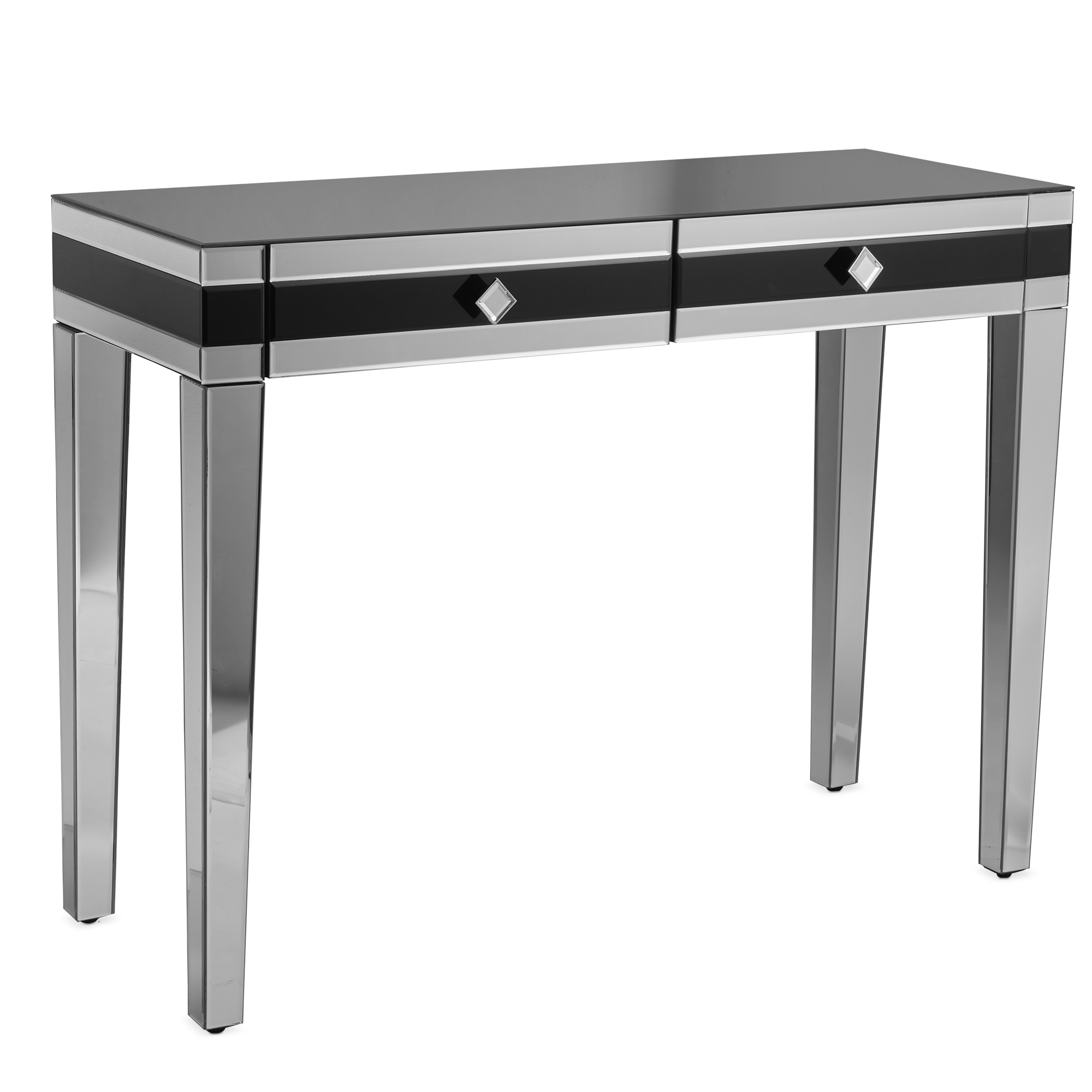 Details About Beautify Black Mirrored Furniture Dressing Table Bedside Nightstand Stool