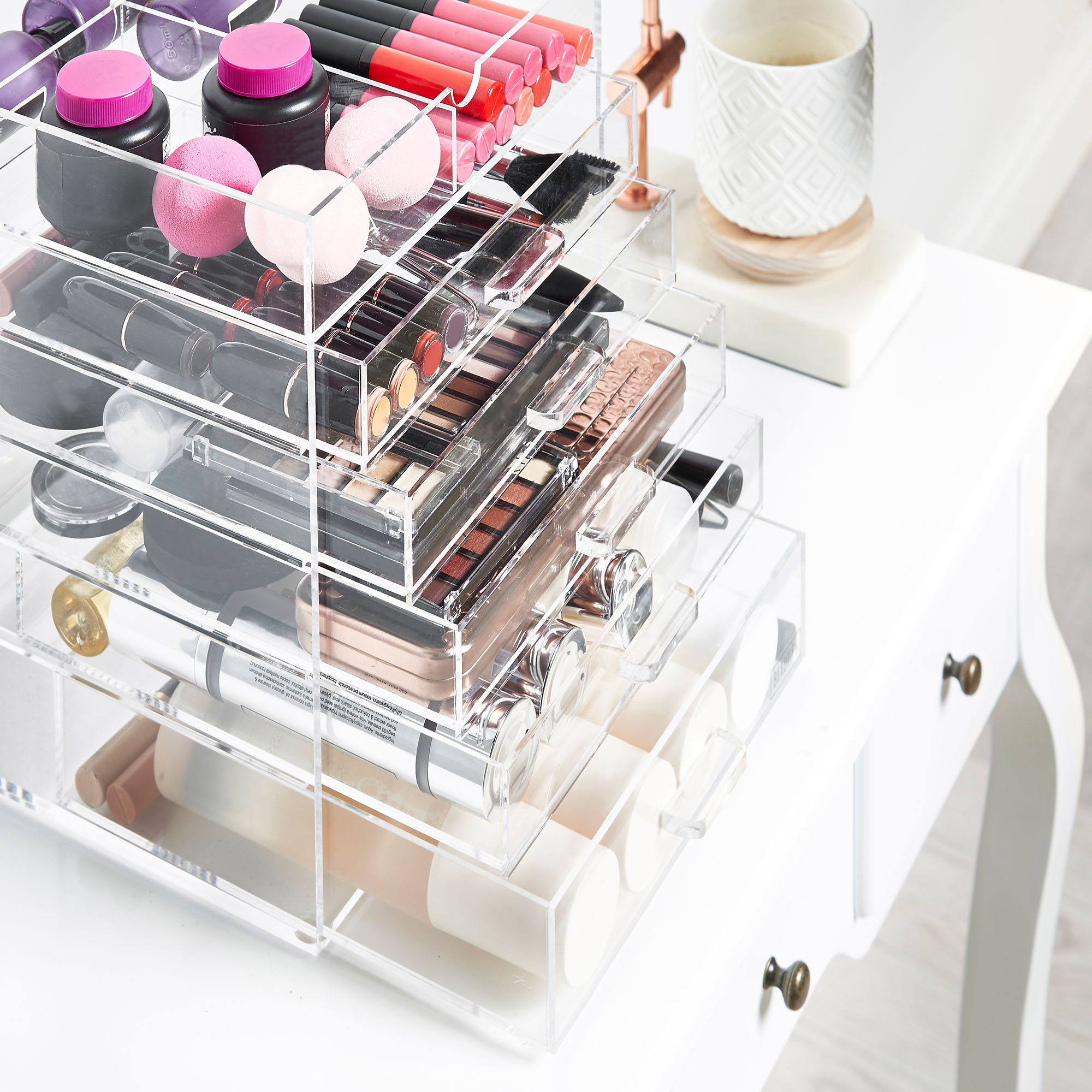 Beautify Acrylic Makeup Organiser 6 Tier Clear Cosmetic Storage Box